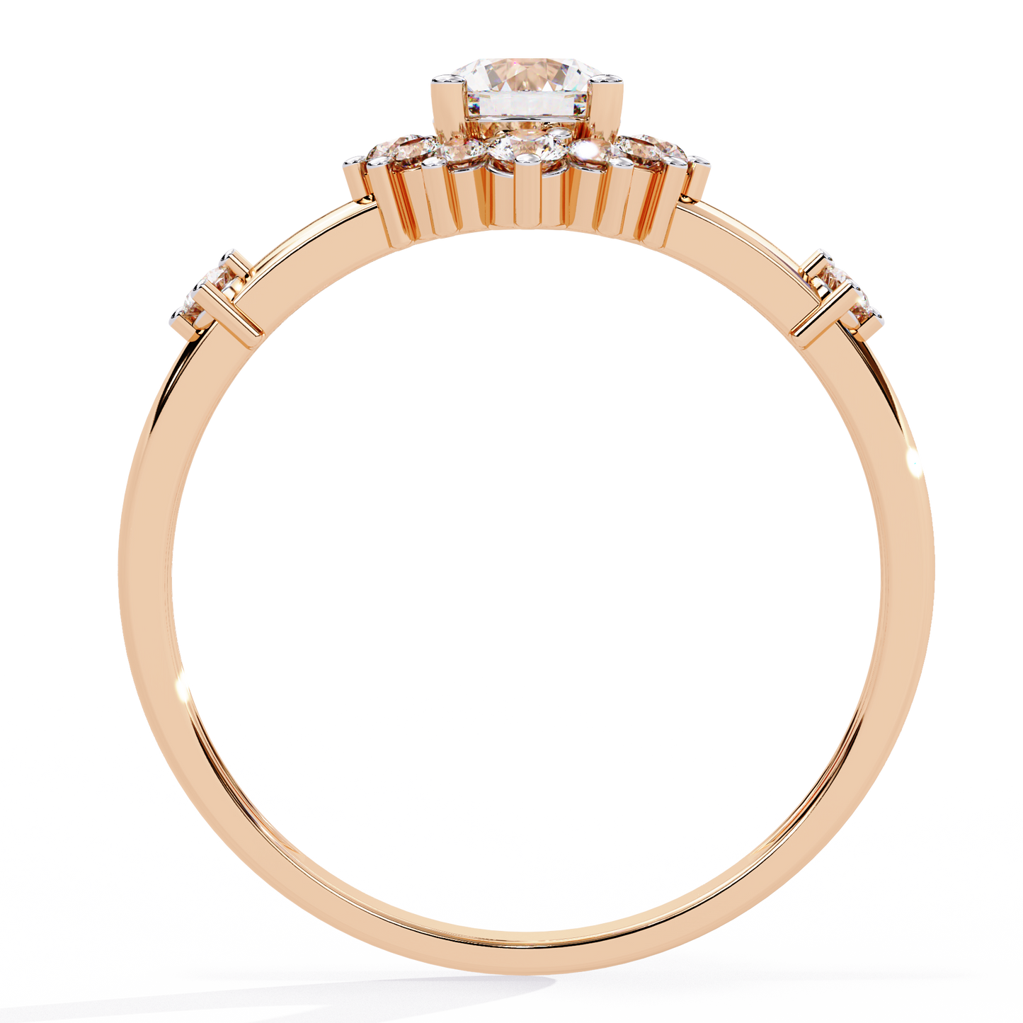 aurora bloom lab grown diamond ring