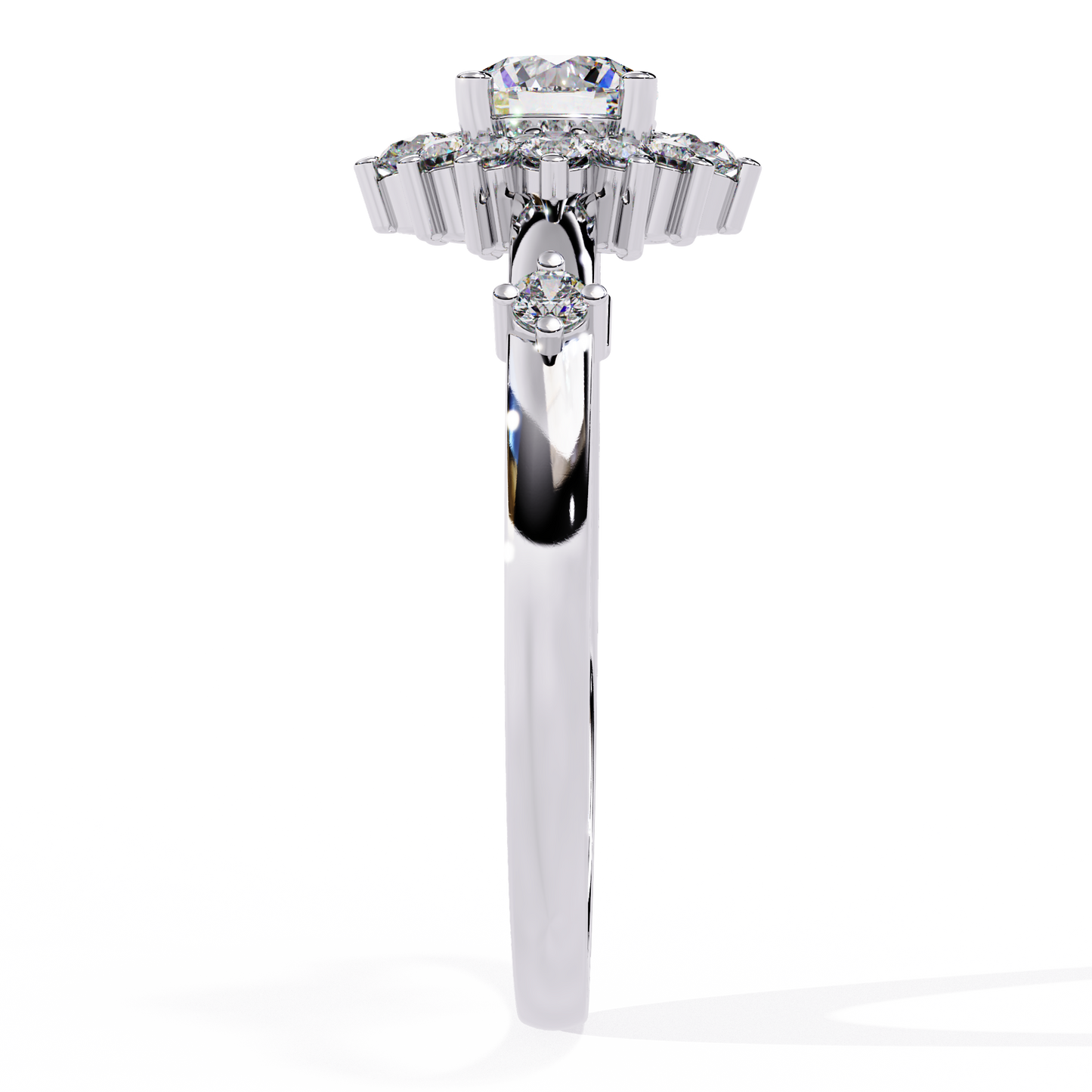 aurora bloom lab grown diamond ring