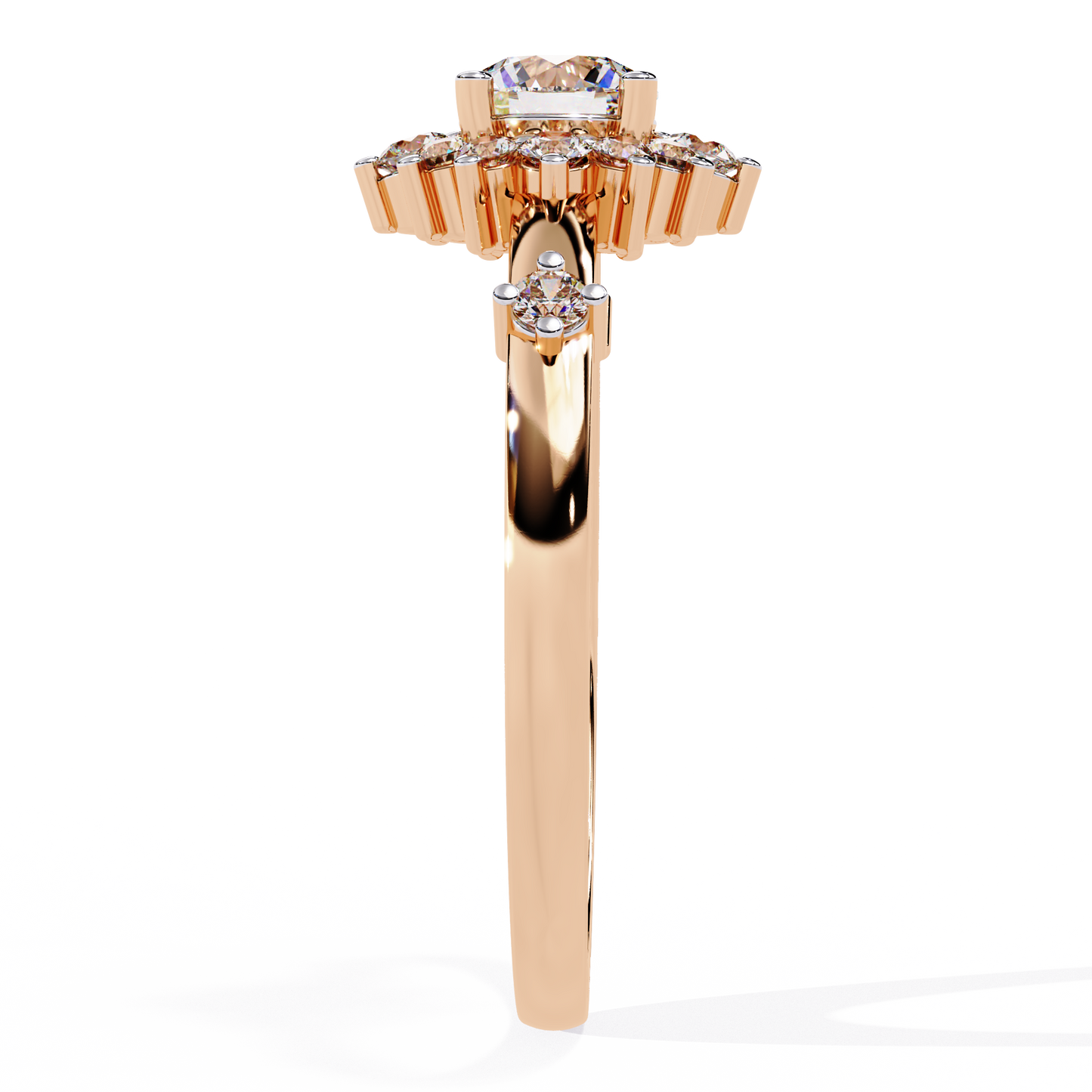 aurora bloom lab grown diamond ring