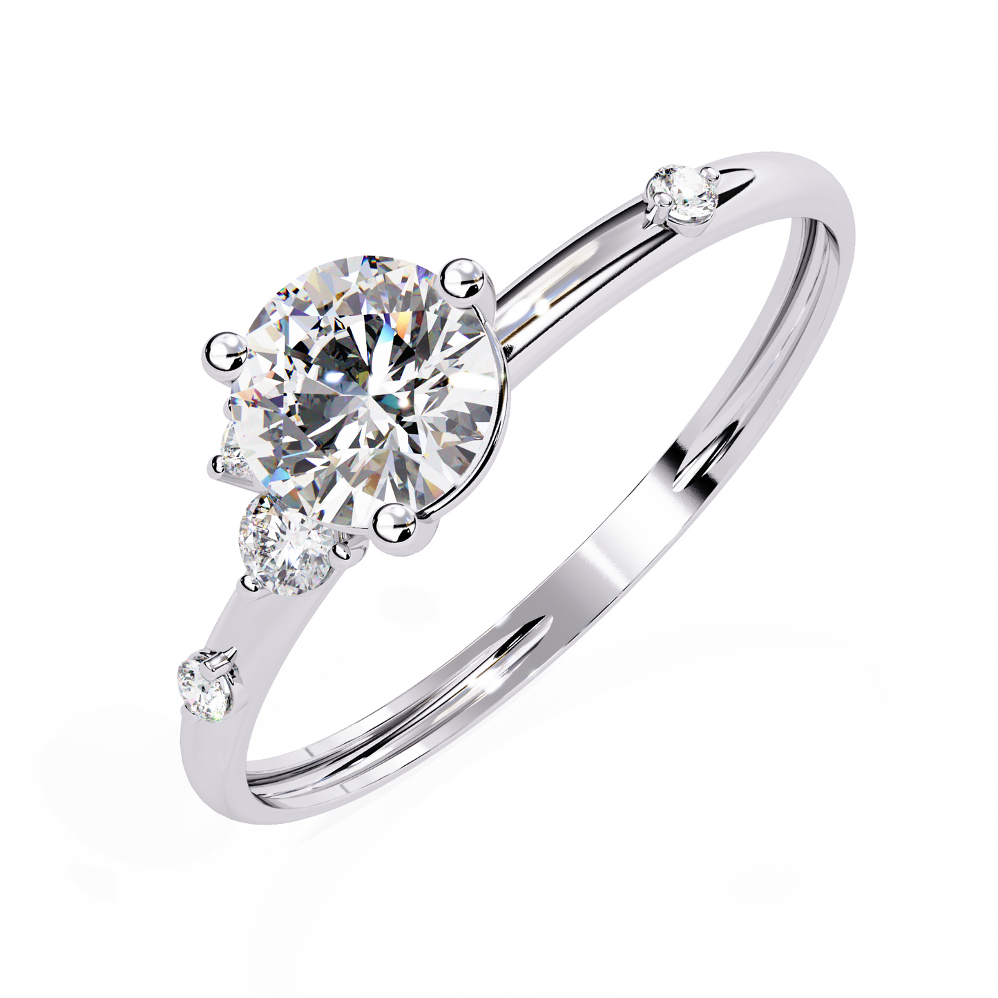 radiance round lab grown diamond ring