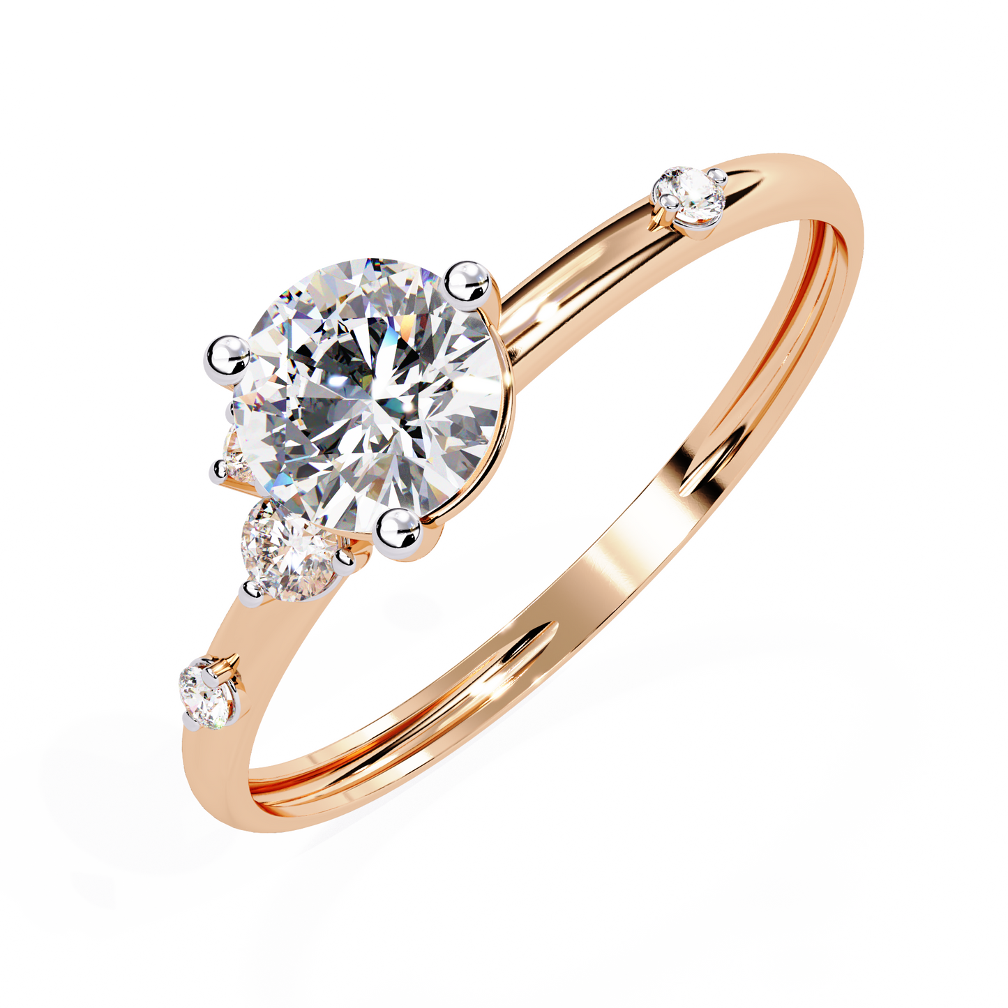 radiance round lab grown diamond ring