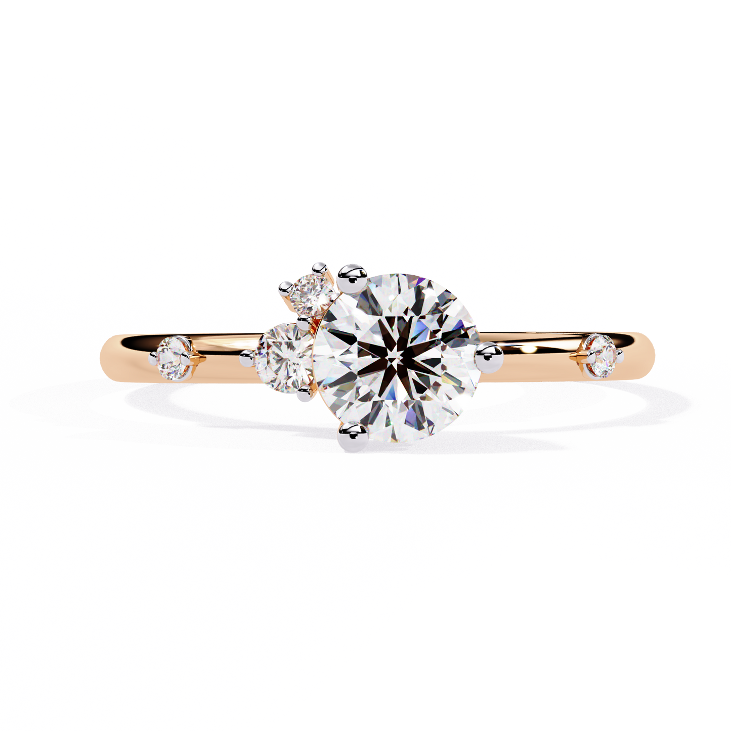 radiance round lab grown diamond ring
