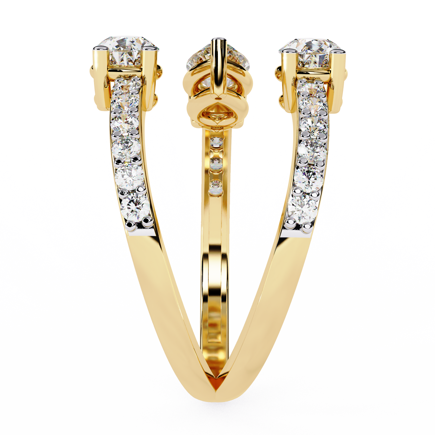 serpentina pear lab grown diamond ring