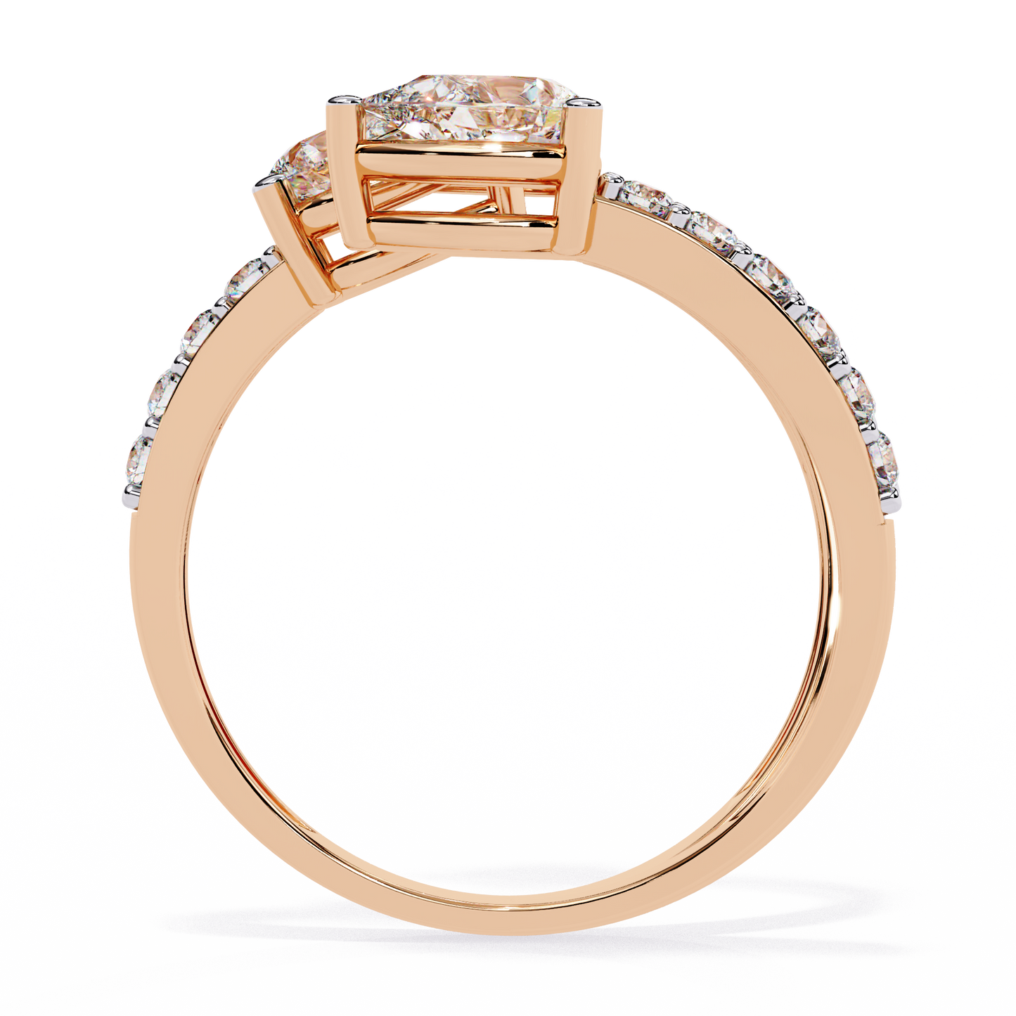 serpentina pear lab grown diamond ring