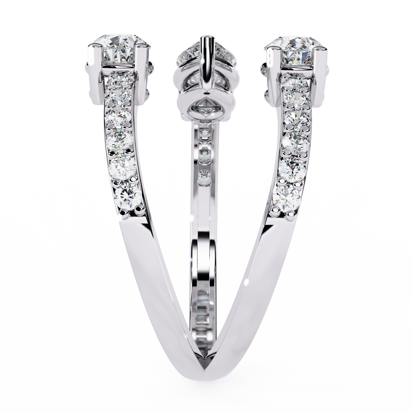 serpentina pear lab grown diamond ring