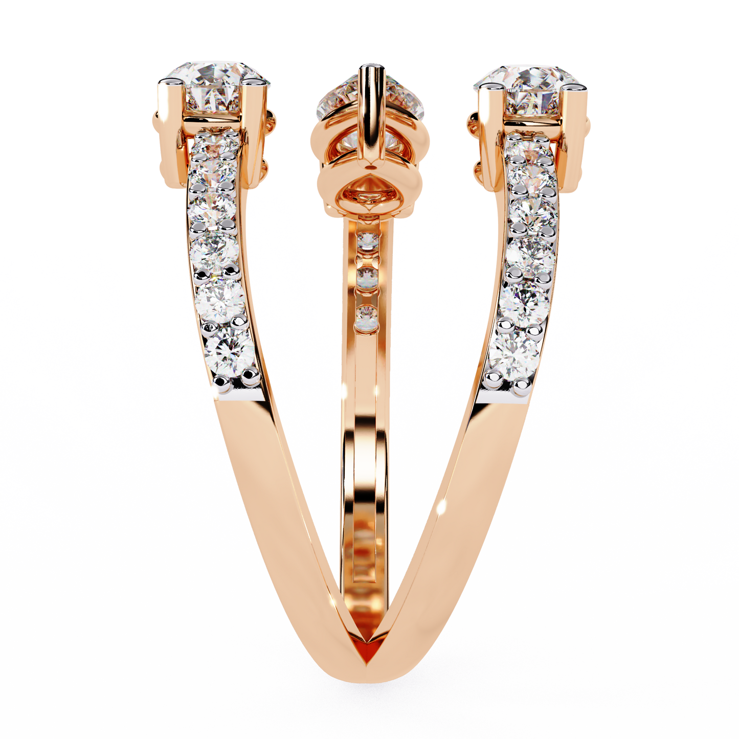 serpentina pear lab grown diamond ring