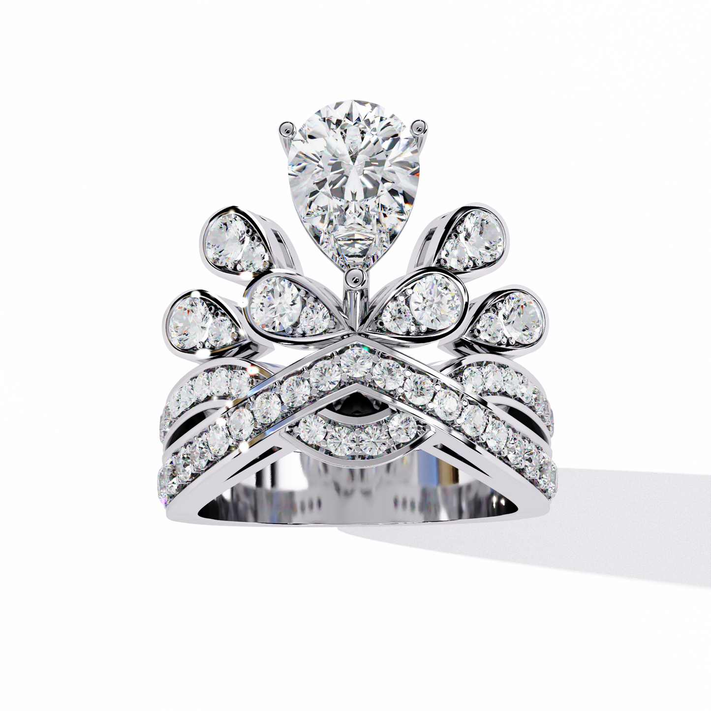 royal tiara lab grown diamond ring