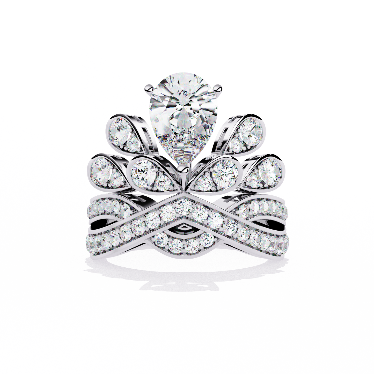 royal tiara lab grown diamond ring