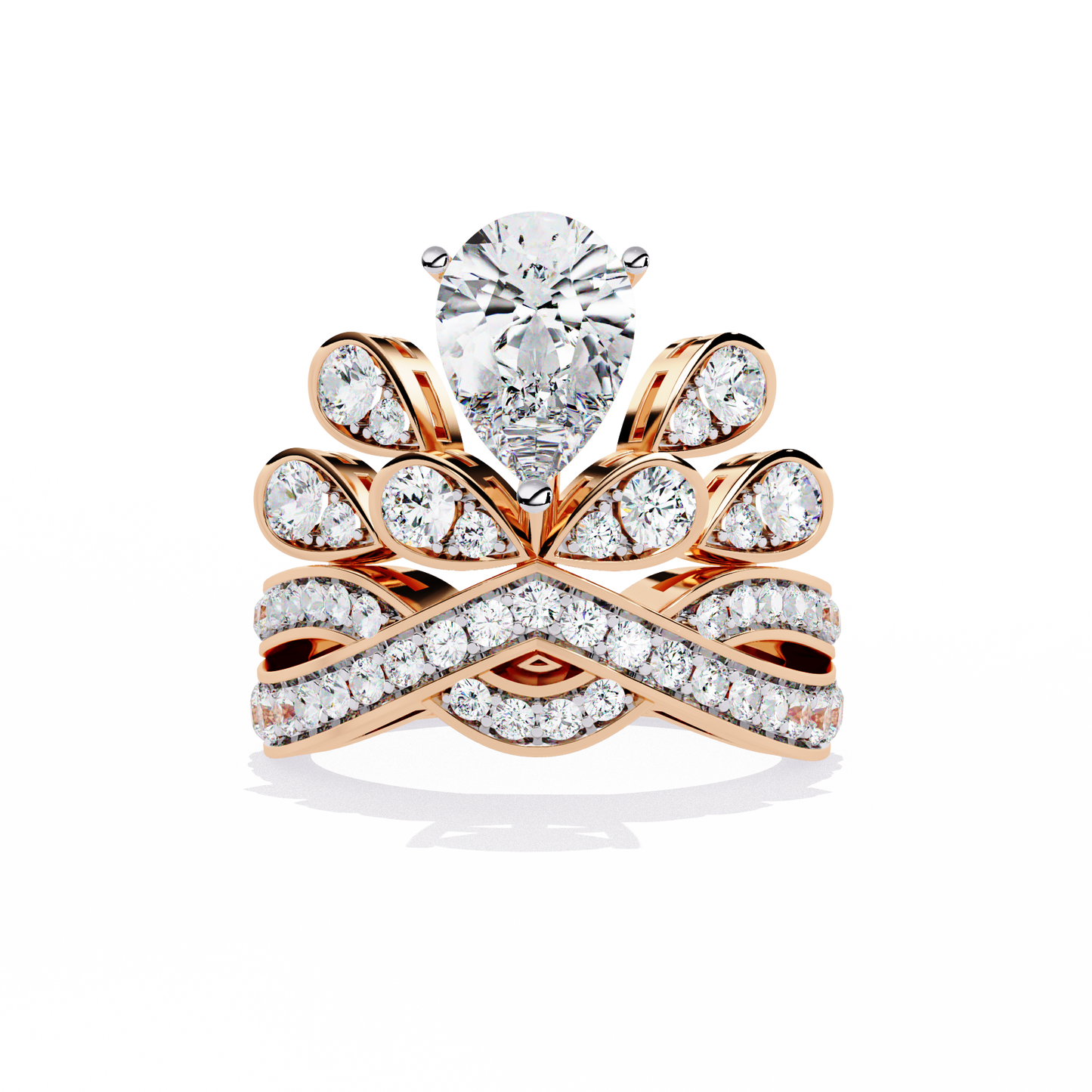 royal tiara lab grown diamond ring