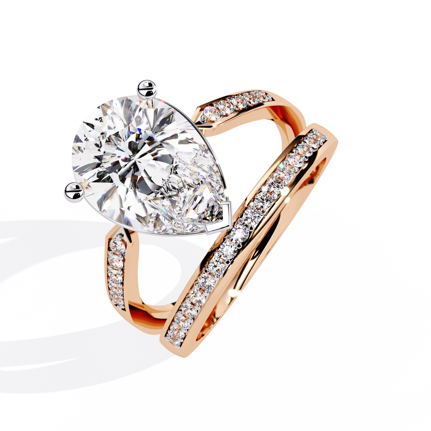 celestial droplet lab grown diamond ring
