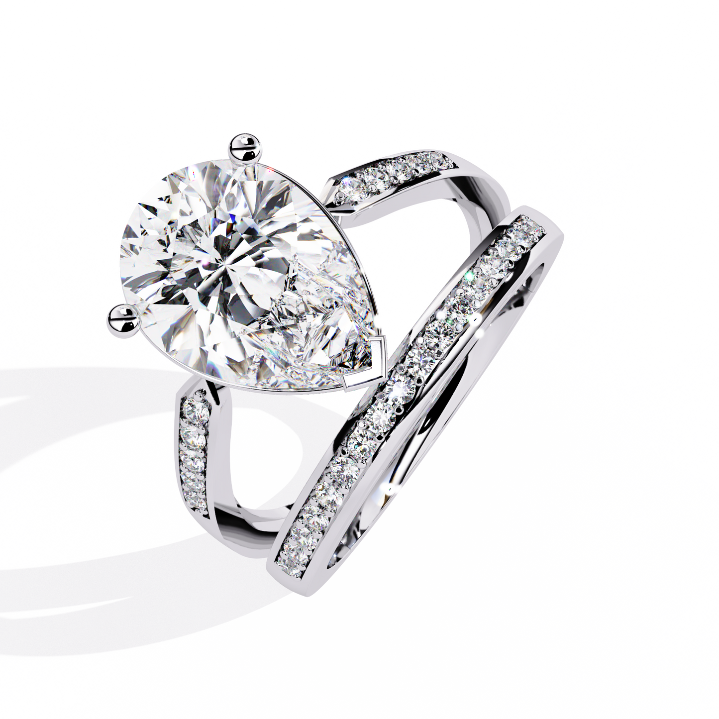 celestial droplet lab grown diamond ring