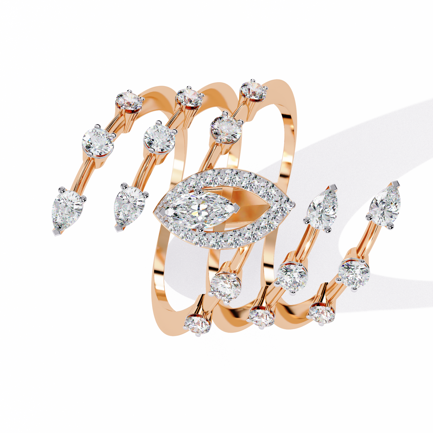 ophira aurora crown lab grown diamond ring