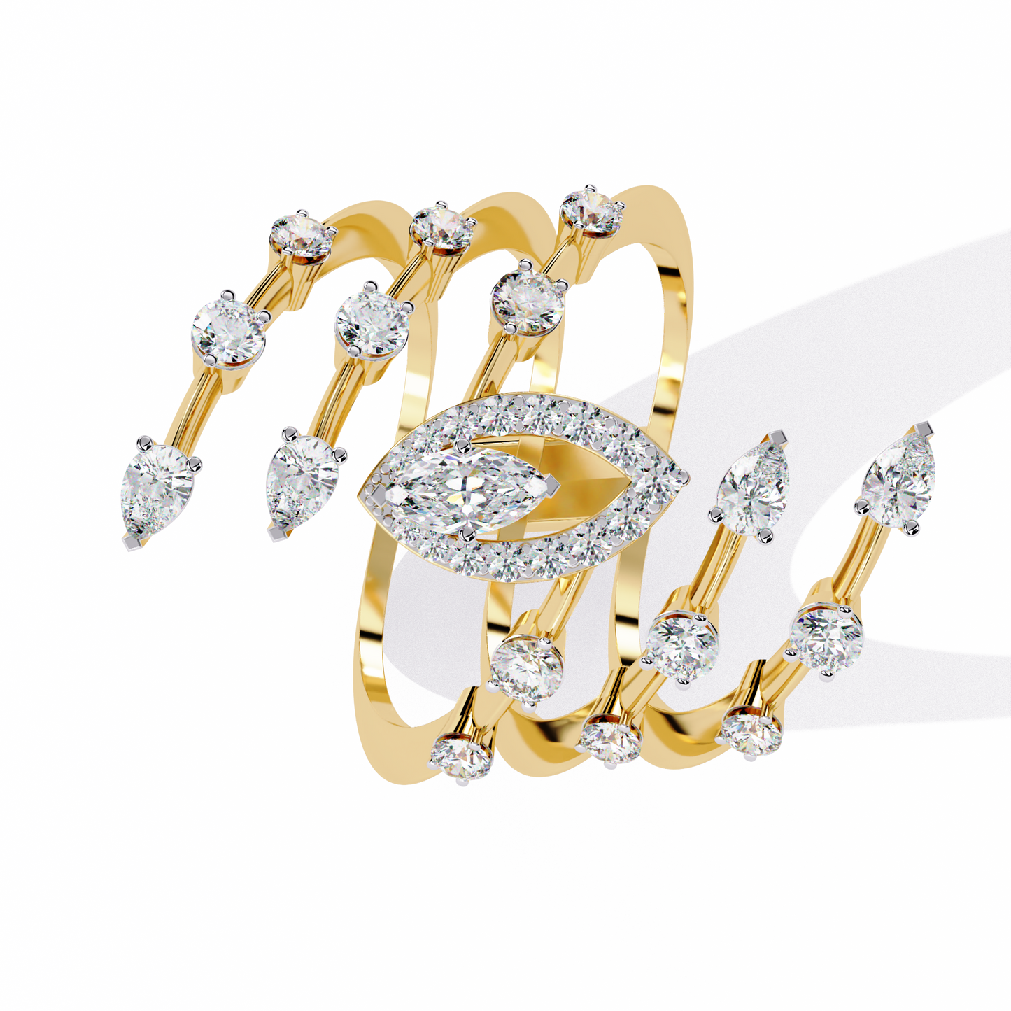 ophira aurora crown lab grown diamond ring