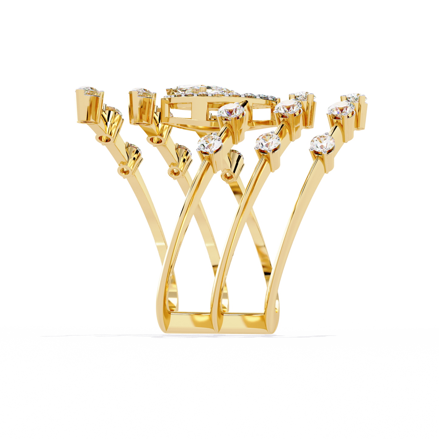 ophira aurora crown lab grown diamond ring