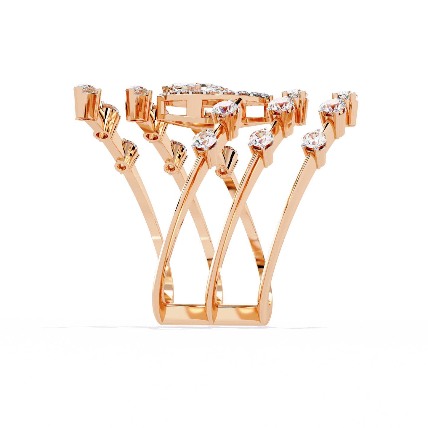 ophira aurora crown lab grown diamond ring