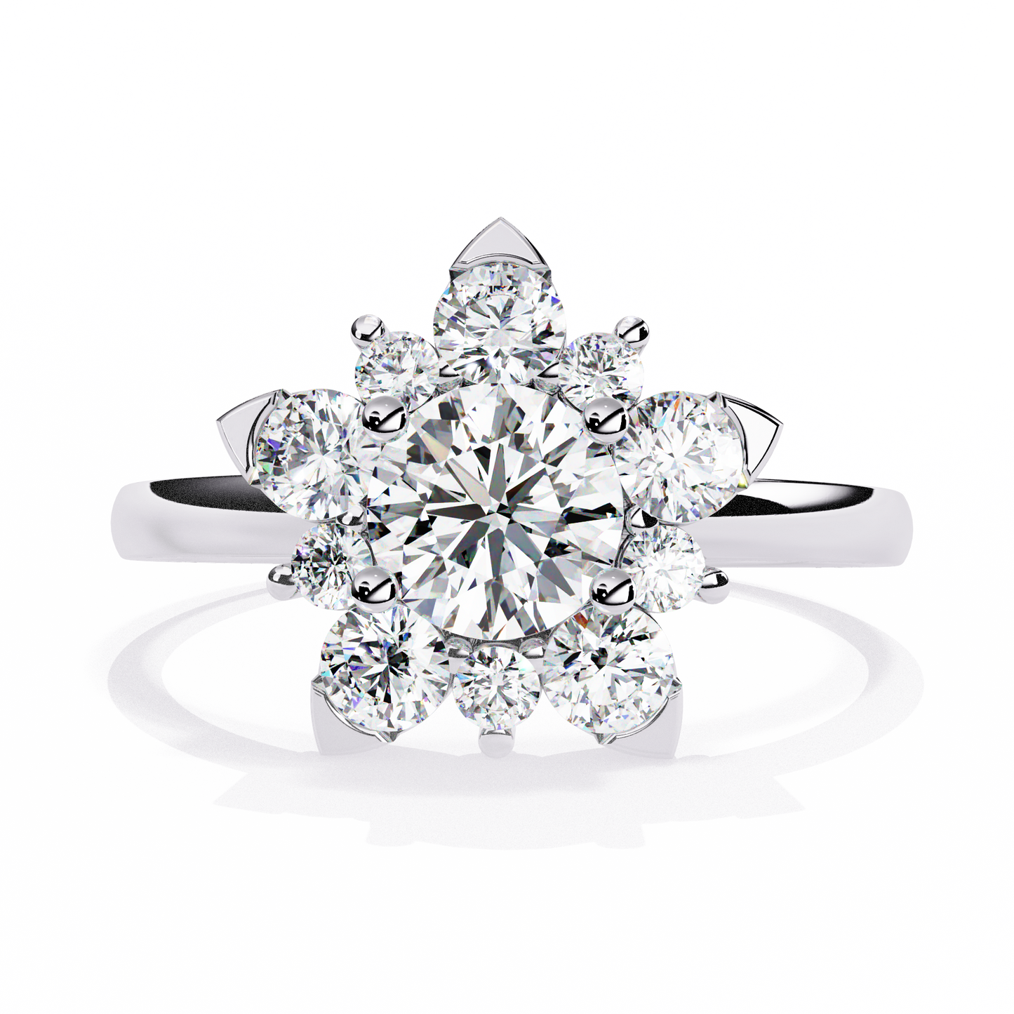 blooming petals lab grown diamond ring