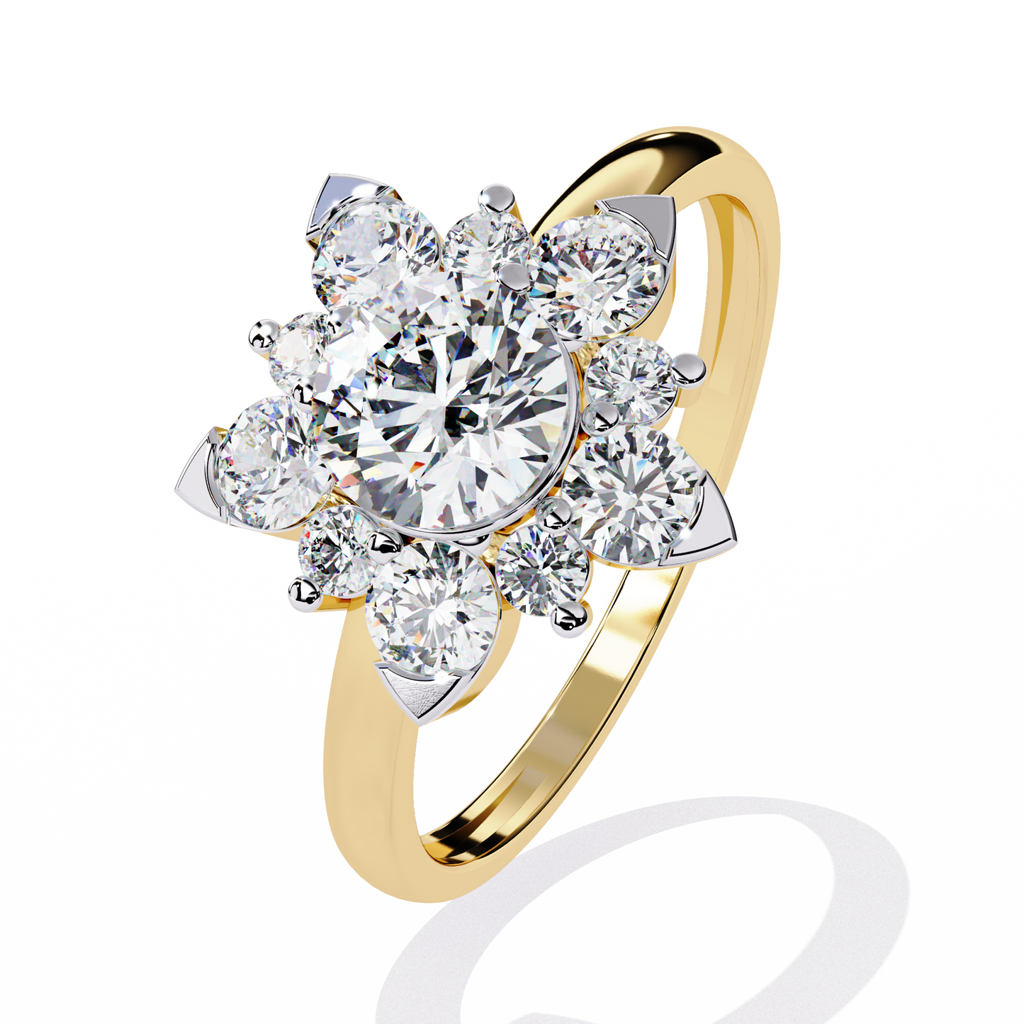 blooming petals lab grown diamond ring