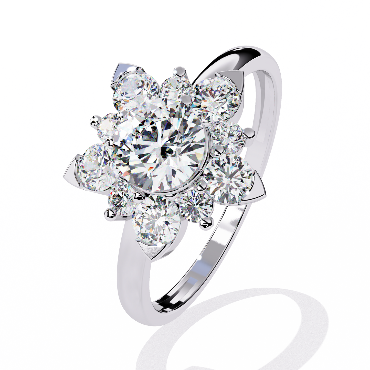 blooming petals lab grown diamond ring