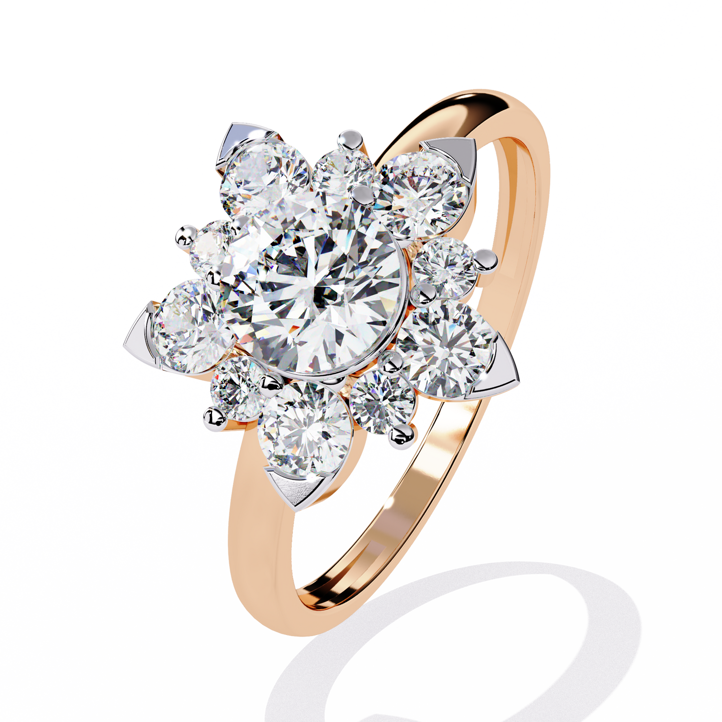 blooming petals lab grown diamond ring