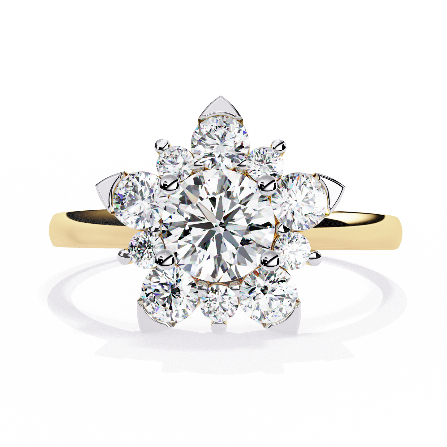blooming petals lab grown diamond ring