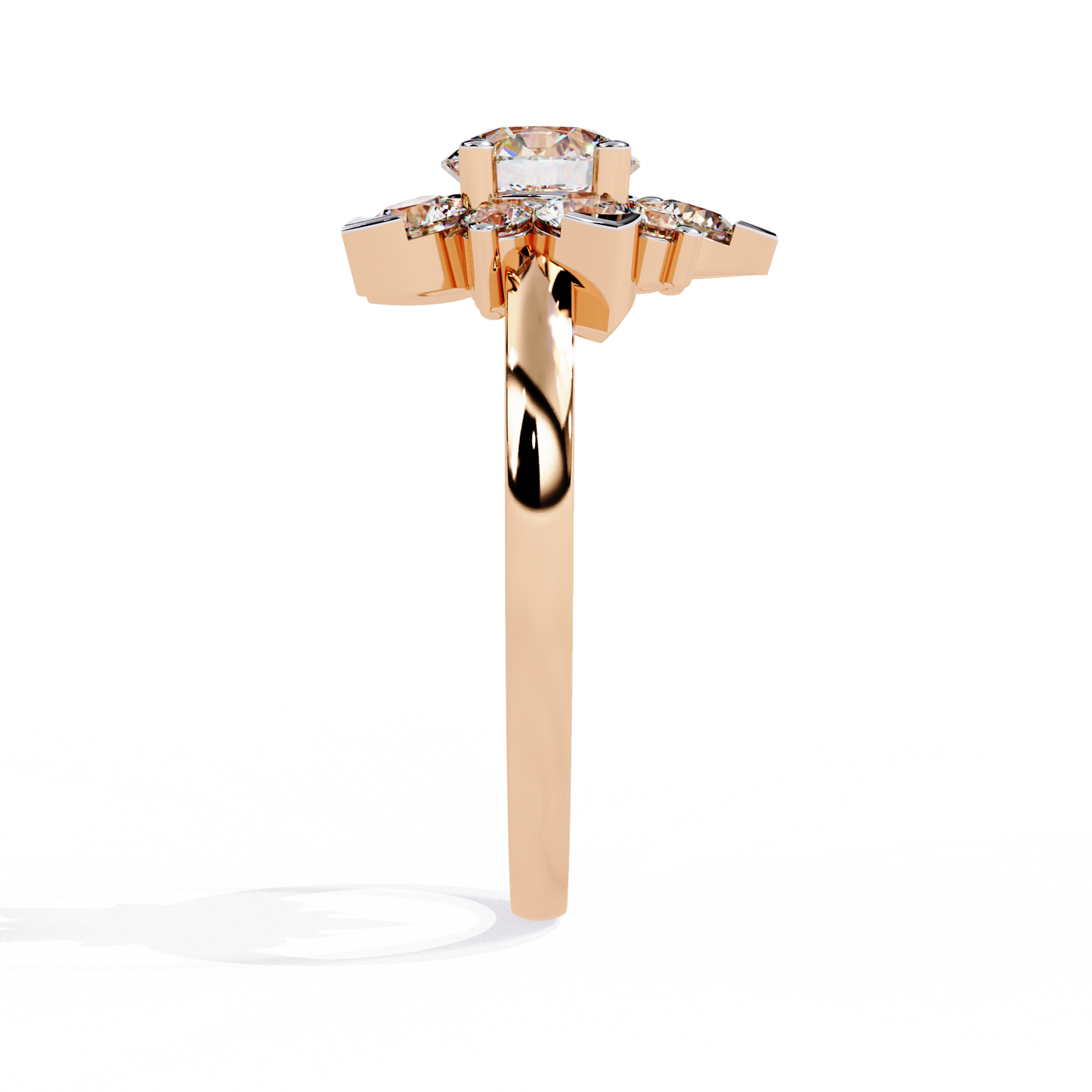 blooming petals lab grown diamond ring
