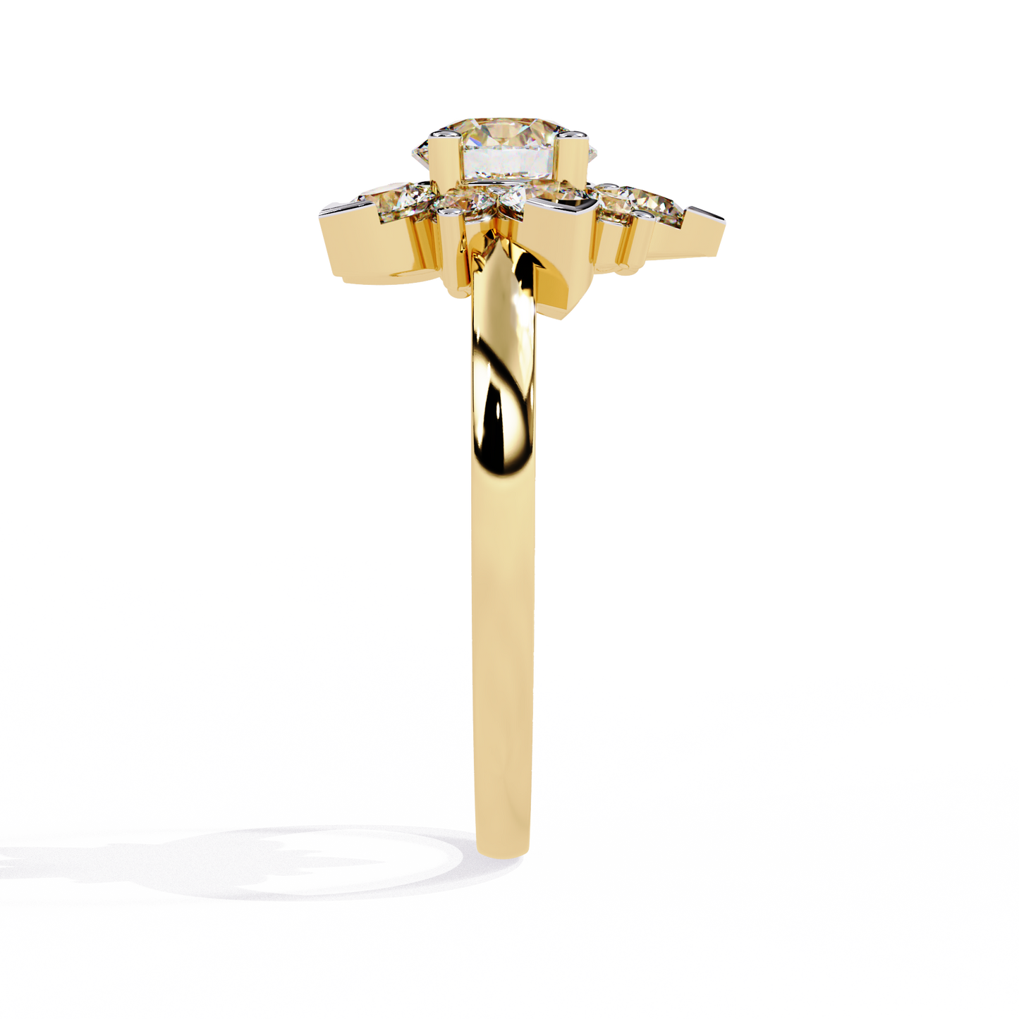 blooming petals lab grown diamond ring