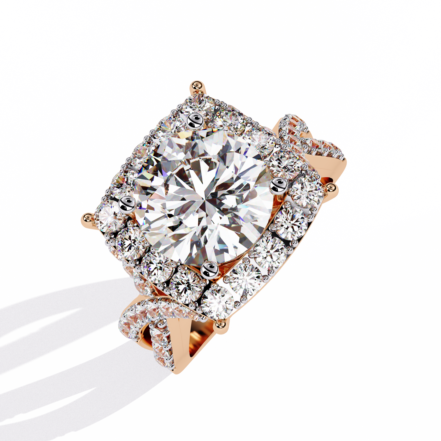 imperial halo lab grown diamond ring
