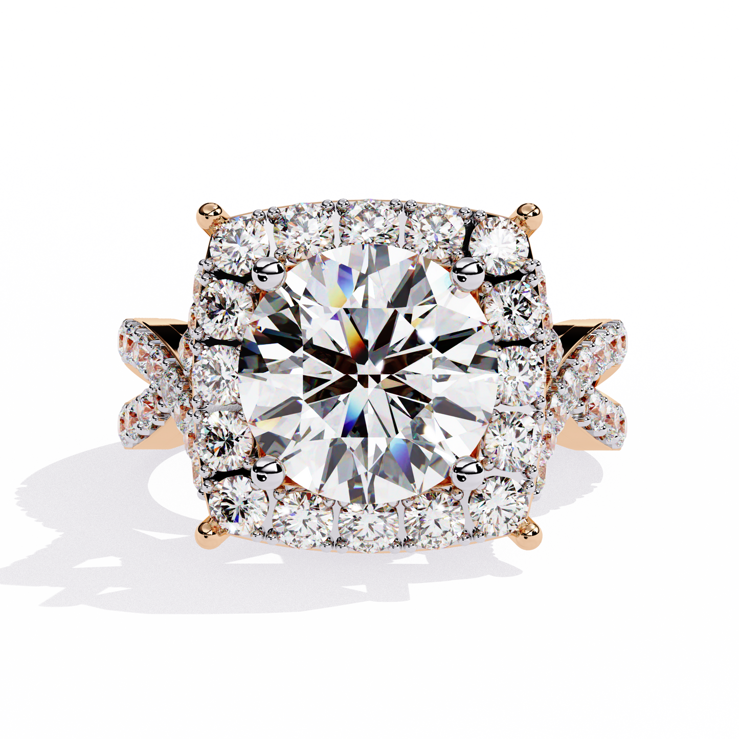 imperial halo lab grown diamond ring