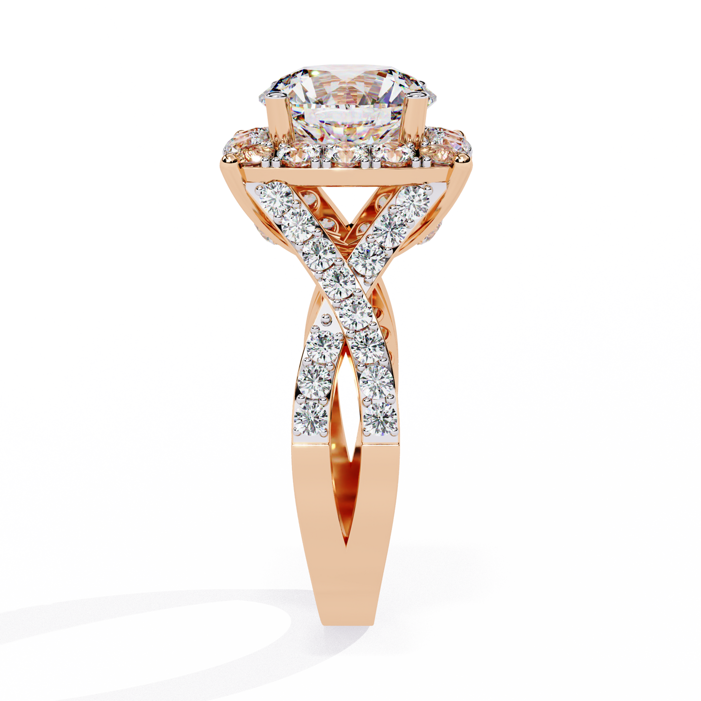 imperial halo lab grown diamond ring