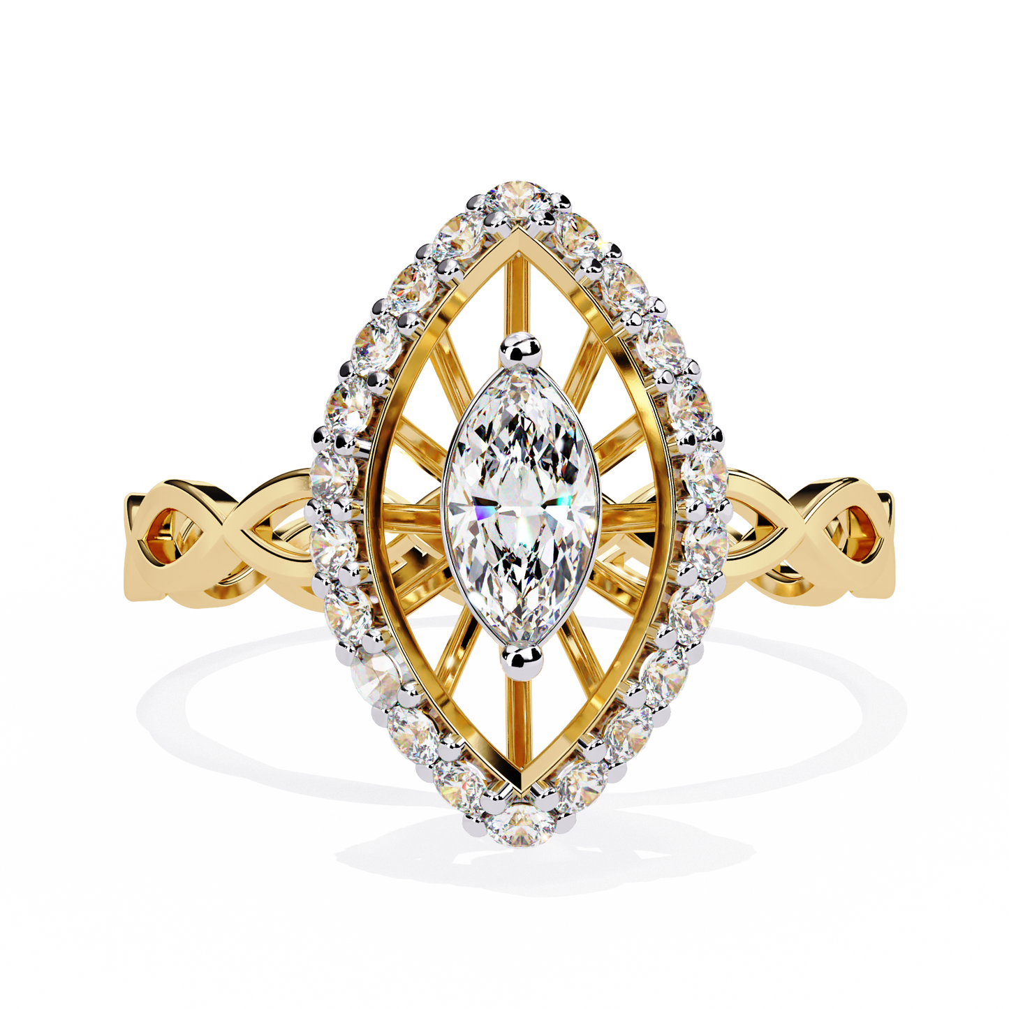 solaris marquise lab grown diamond ring