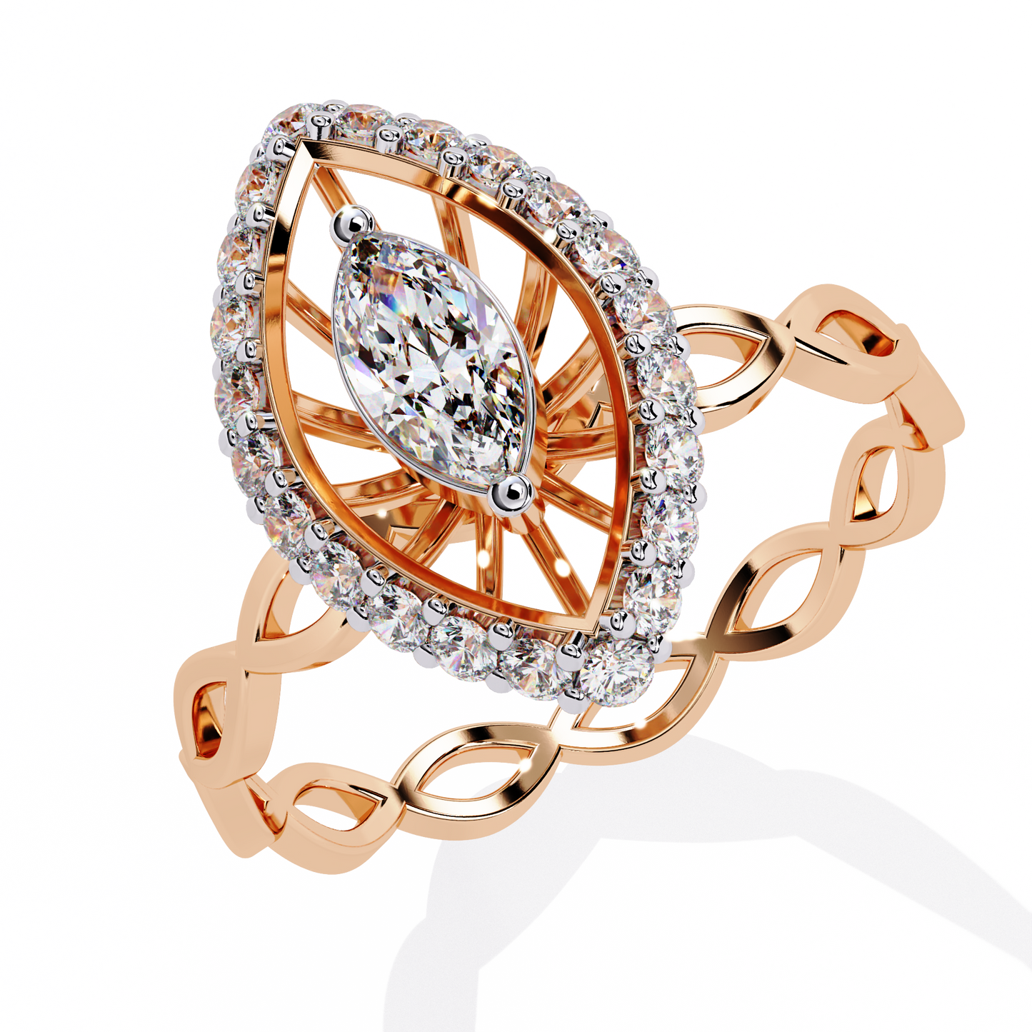solaris marquise lab grown diamond ring
