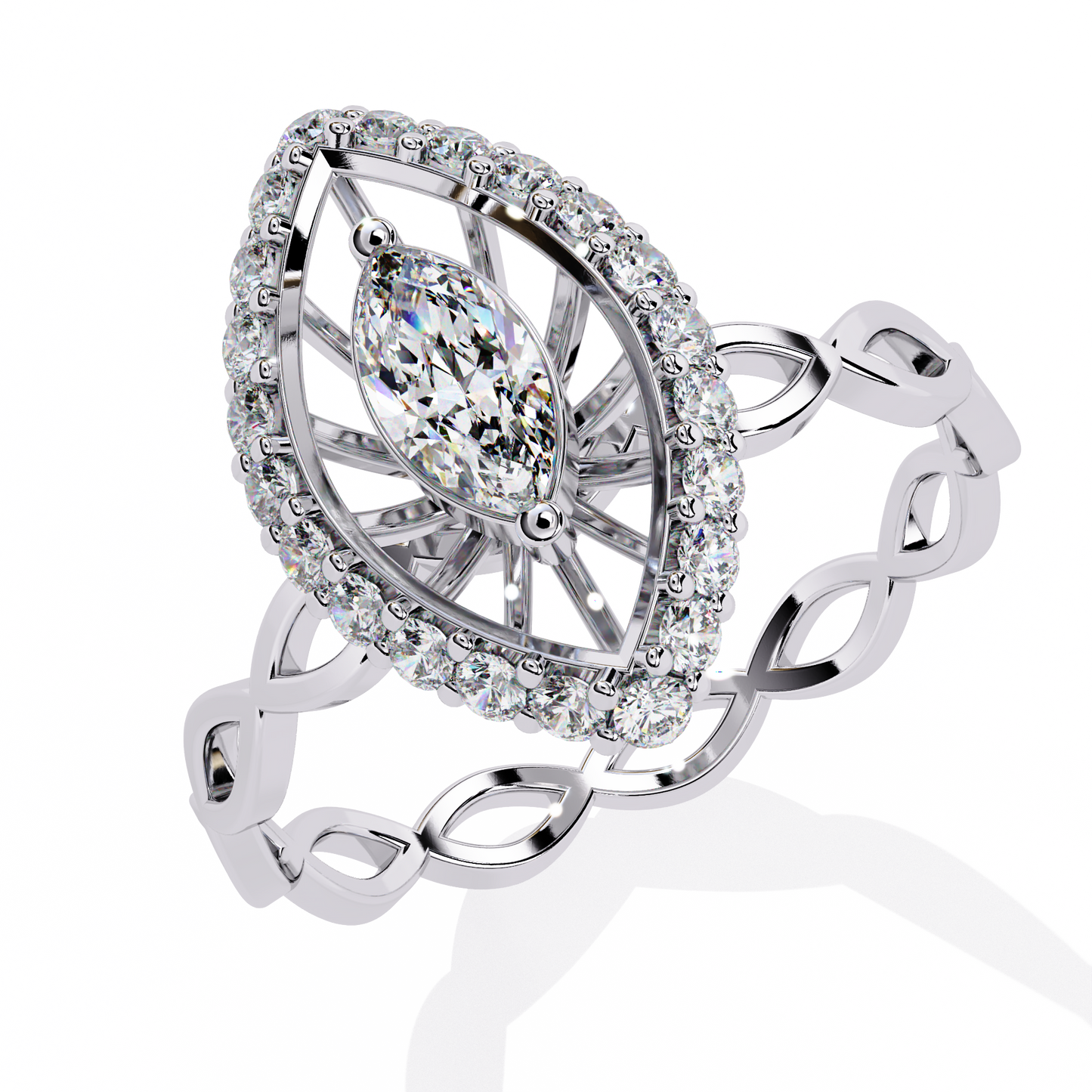 solaris marquise lab grown diamond ring