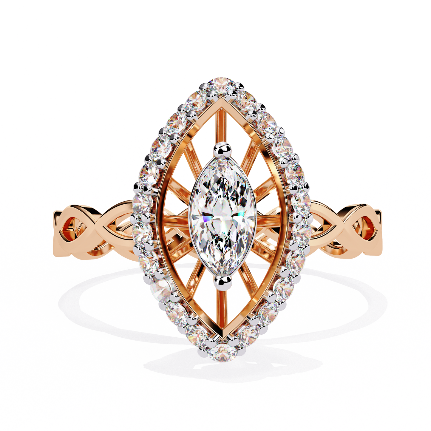 solaris marquise lab grown diamond ring