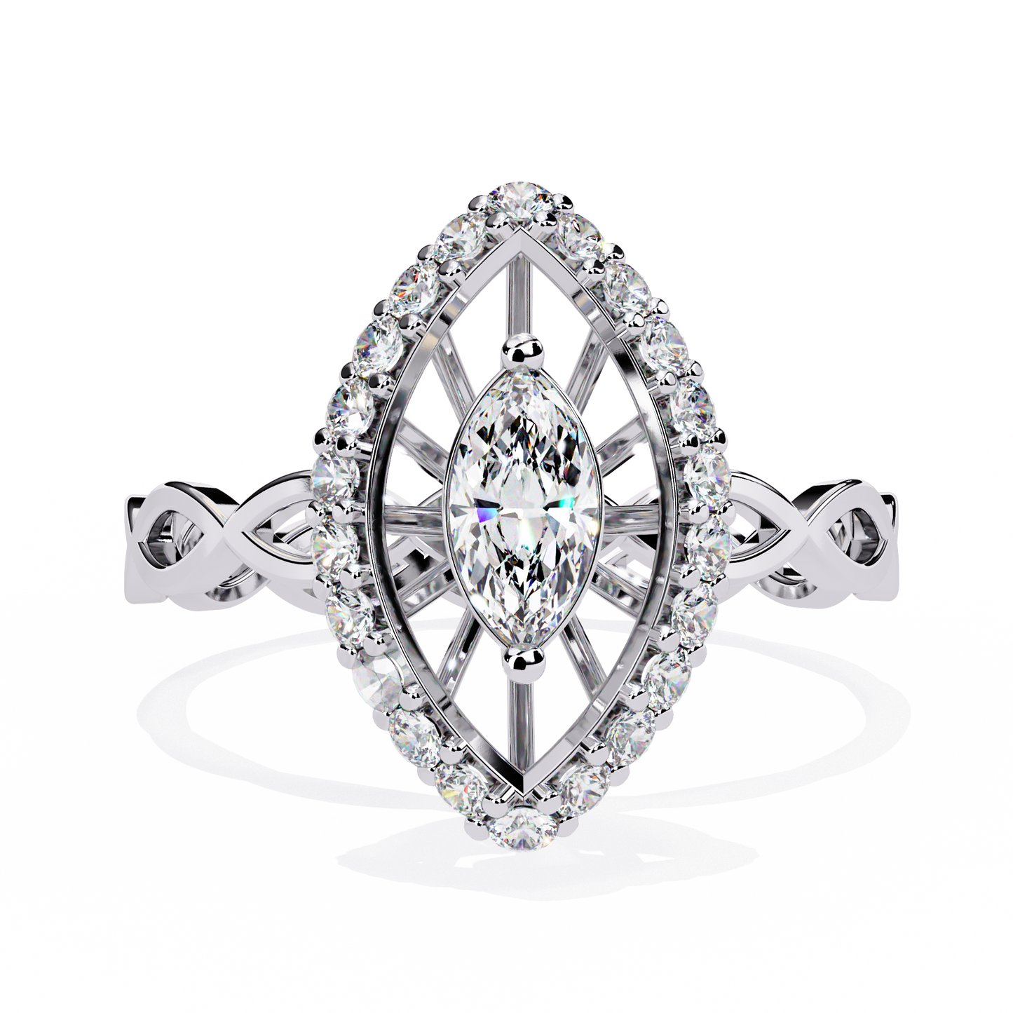 solaris marquise lab grown diamond ring
