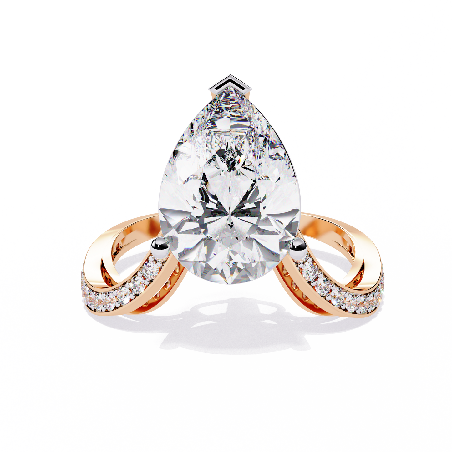 majestic teardrop lab grown diamond ring
