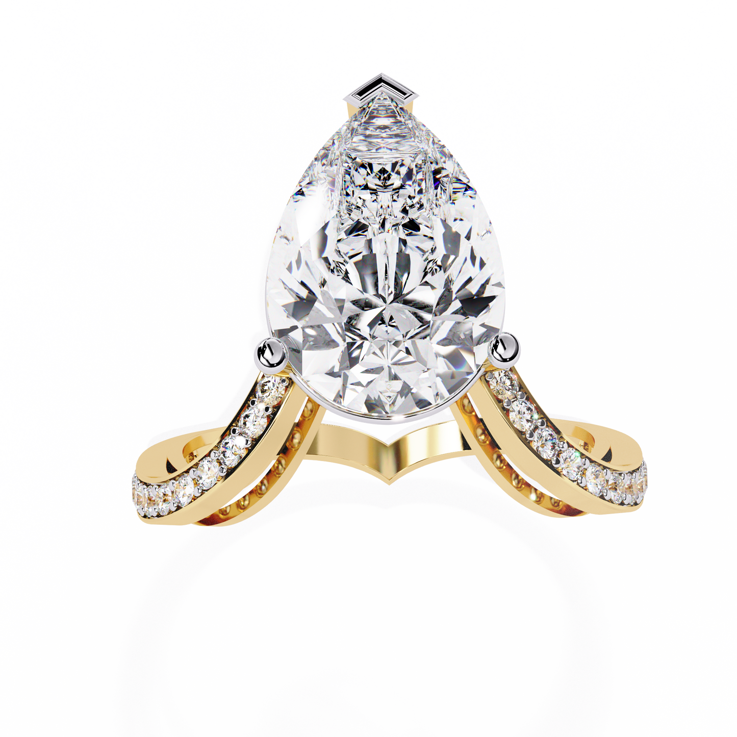 majestic teardrop lab grown diamond ring