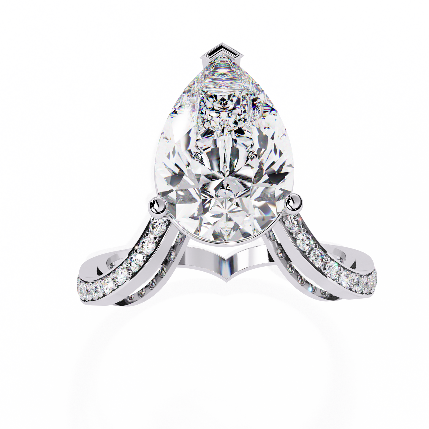 majestic teardrop lab grown diamond ring