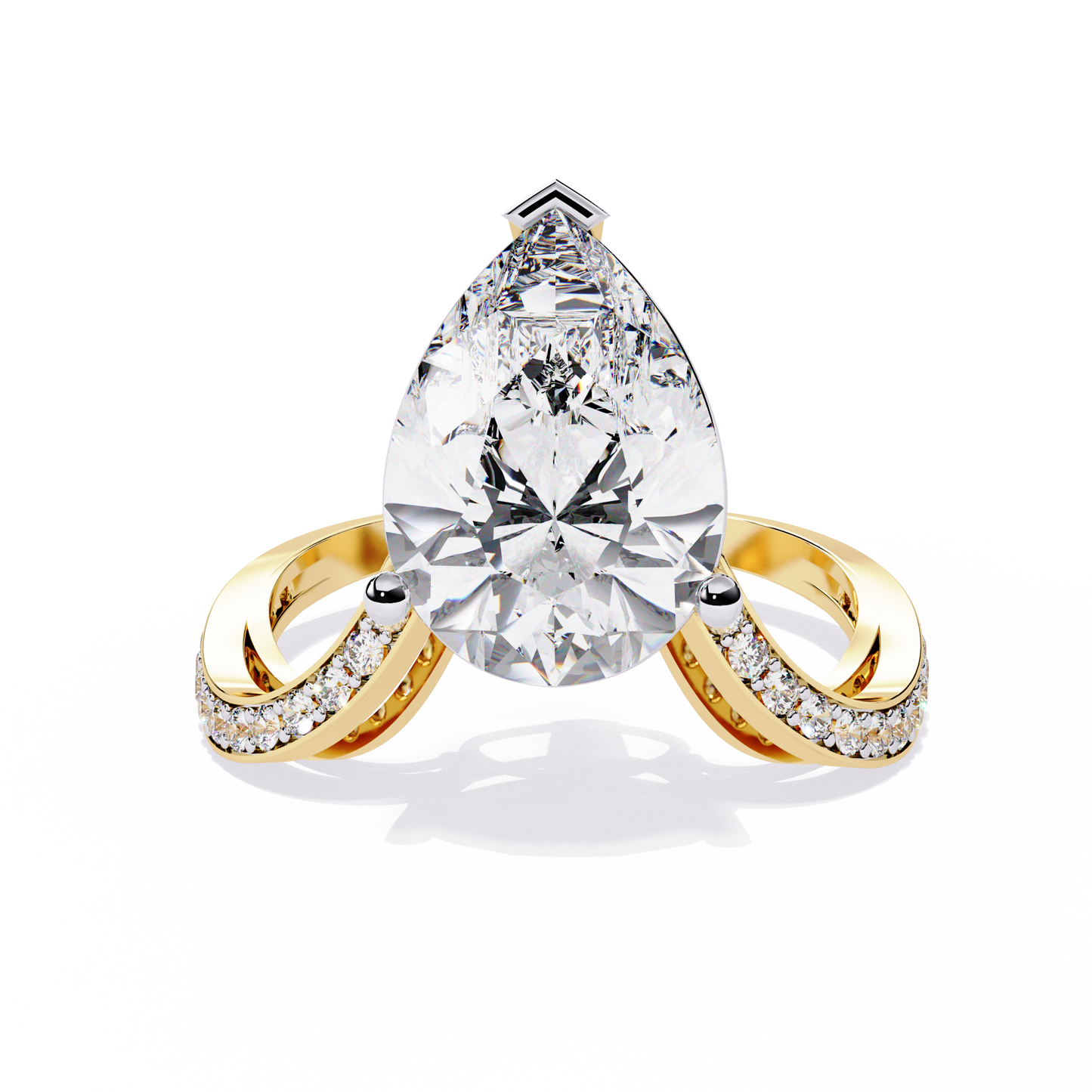 majestic teardrop lab grown diamond ring