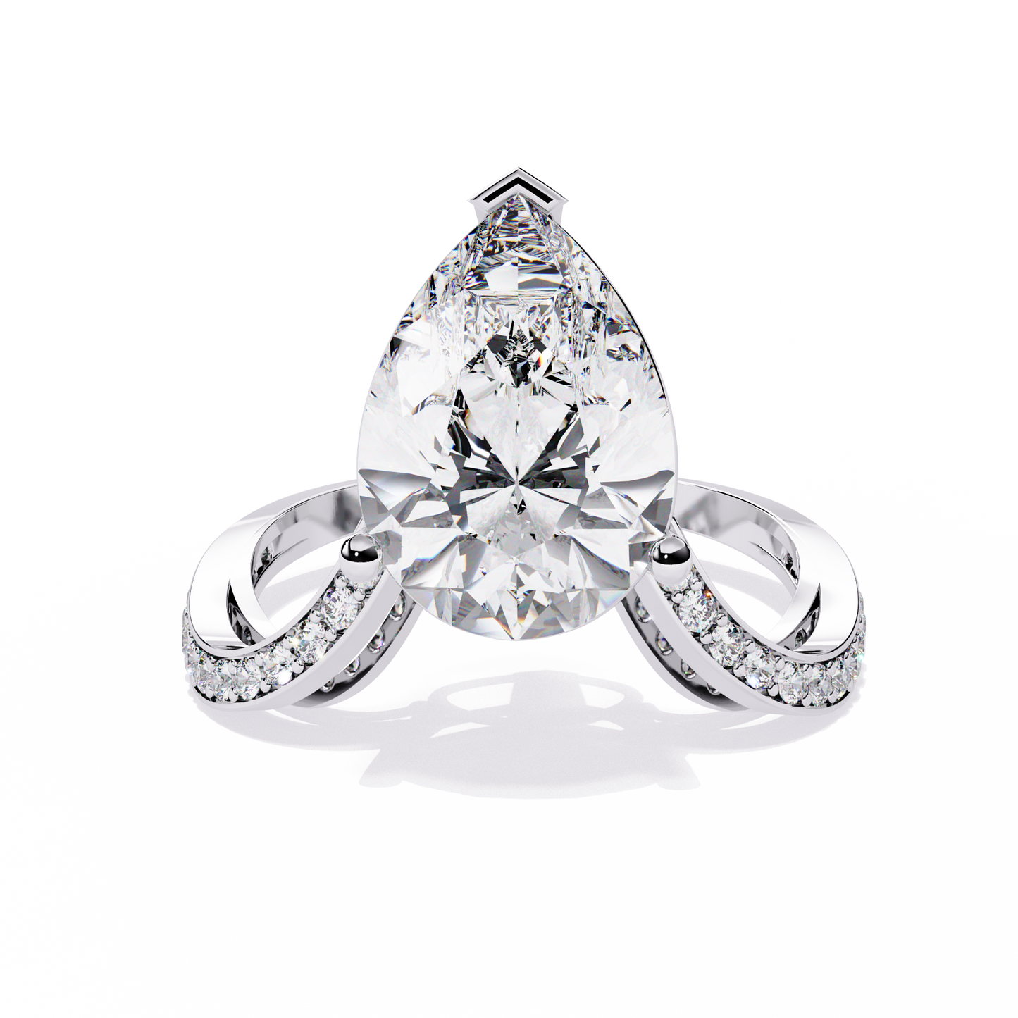 majestic teardrop lab grown diamond ring