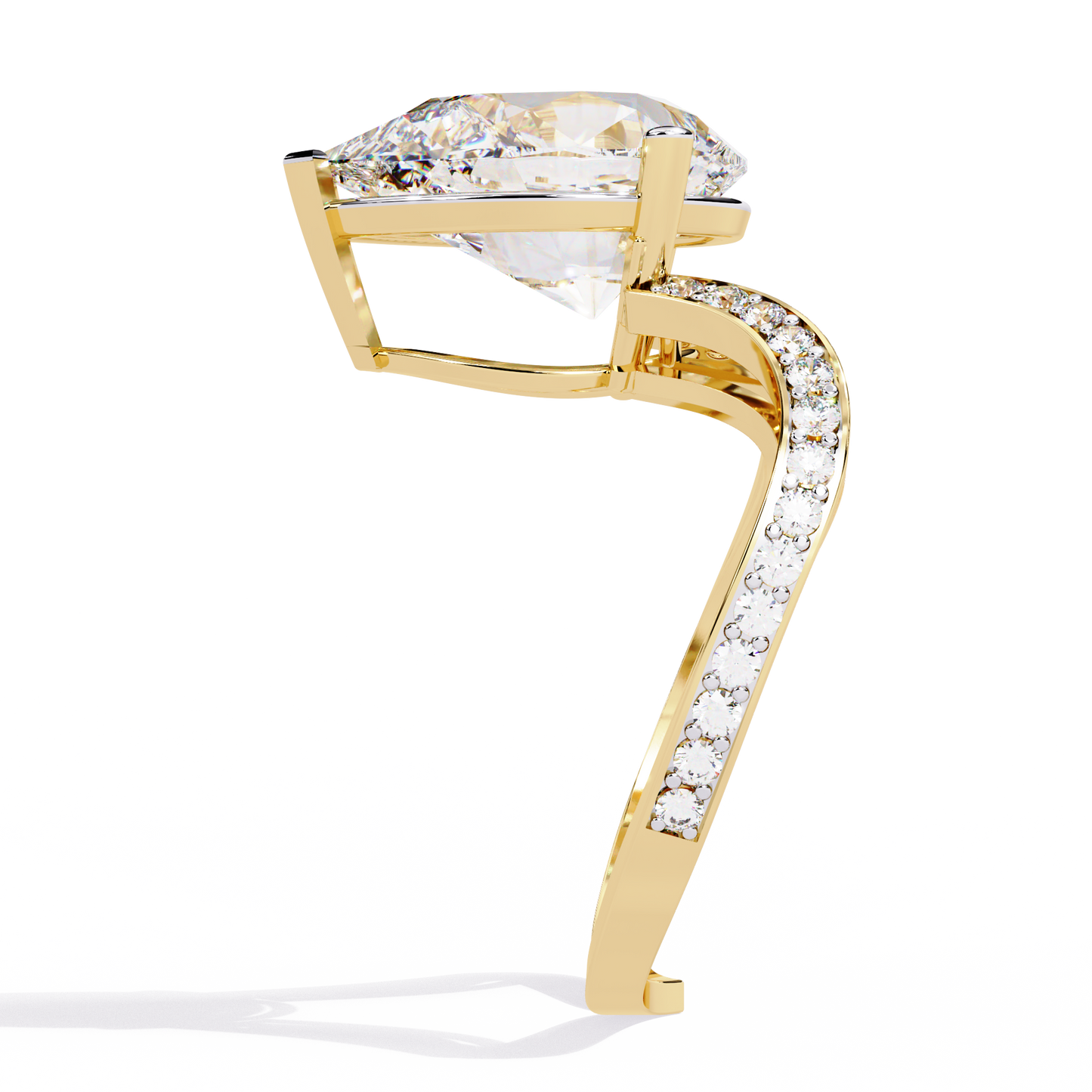 majestic teardrop lab grown diamond ring