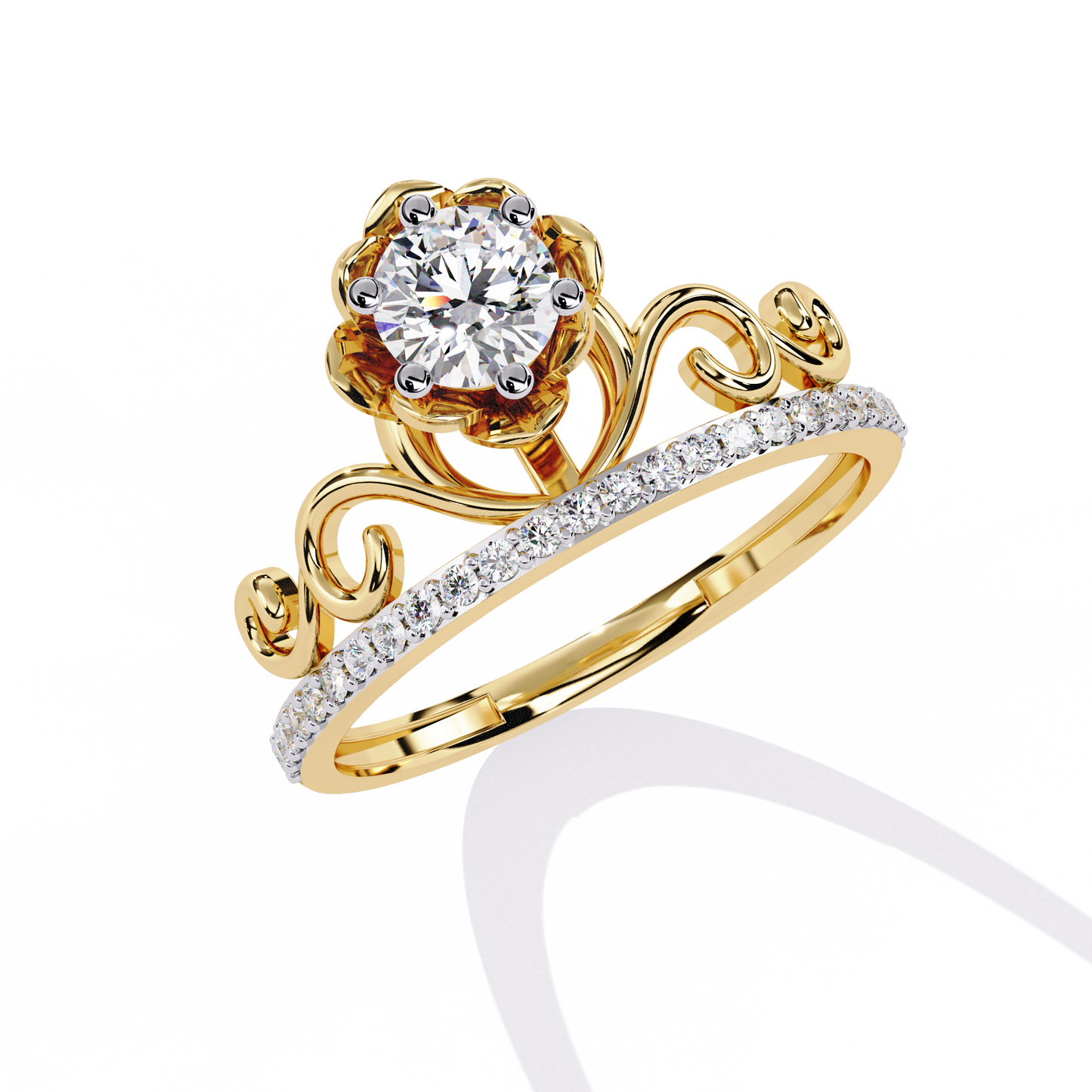 tiara lab grown diamond ring