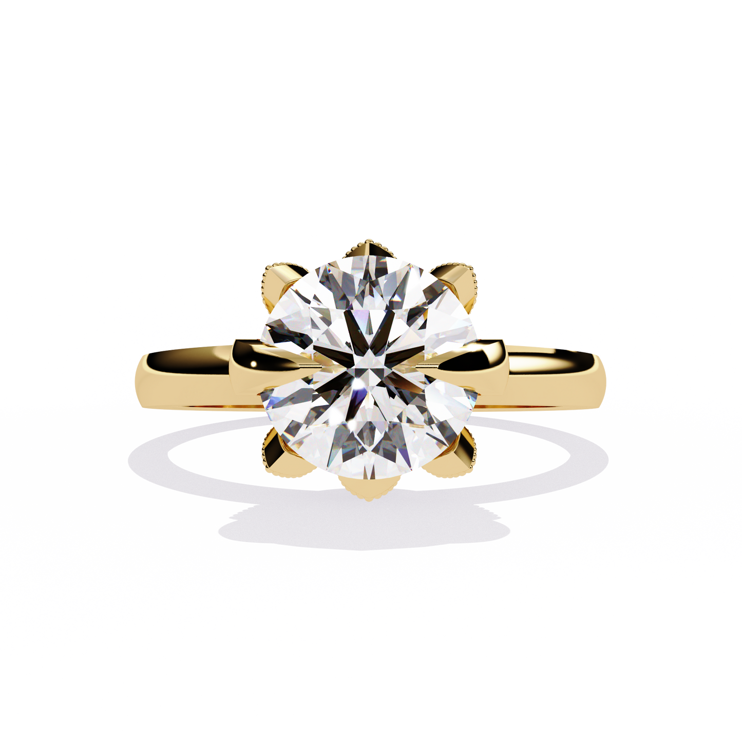 rpund shape lab grown diamond ring