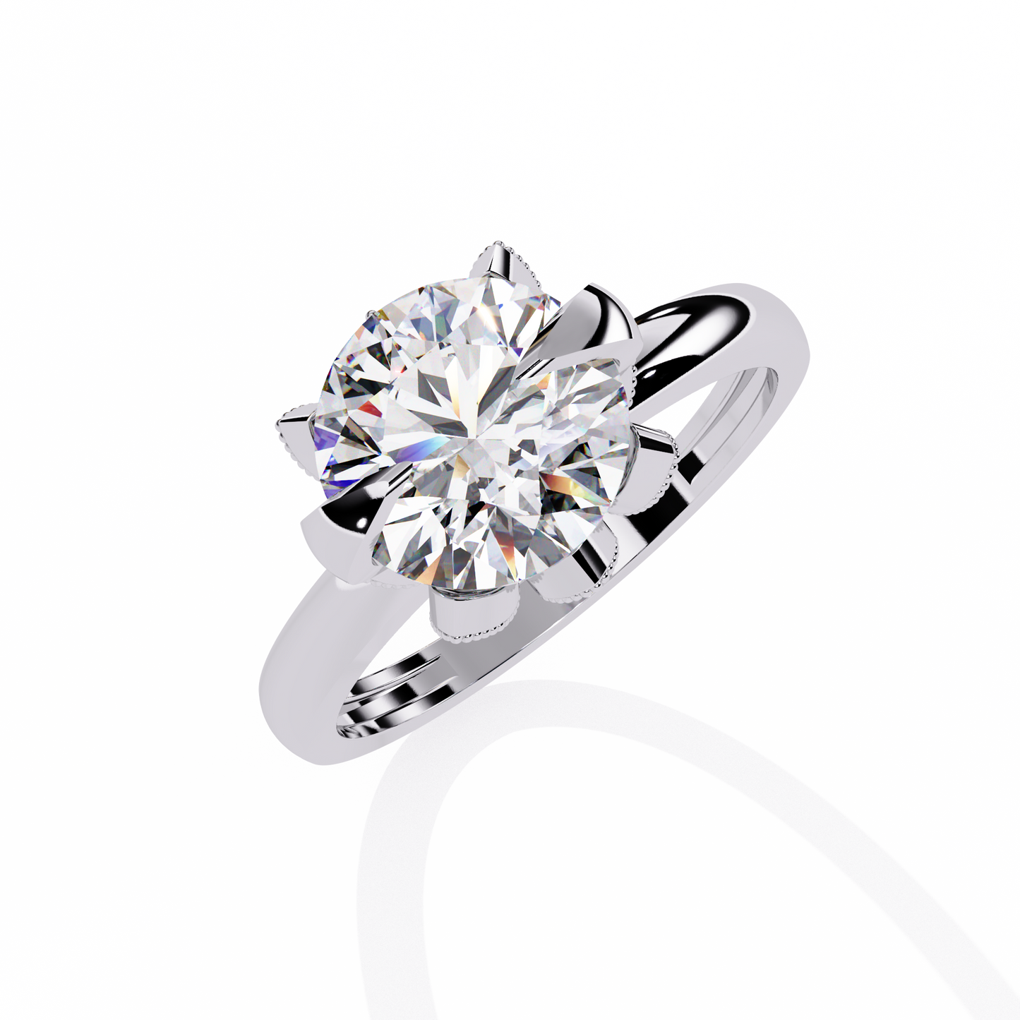 rpund shape lab grown diamond ring