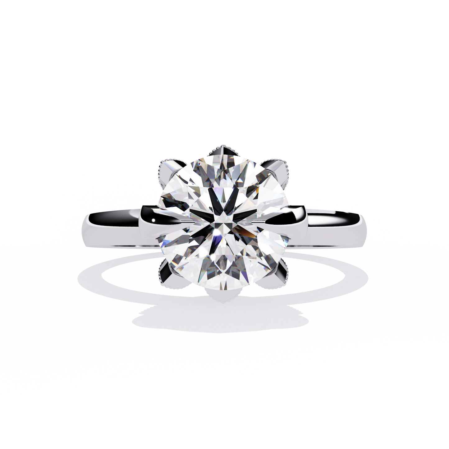 rpund shape lab grown diamond ring