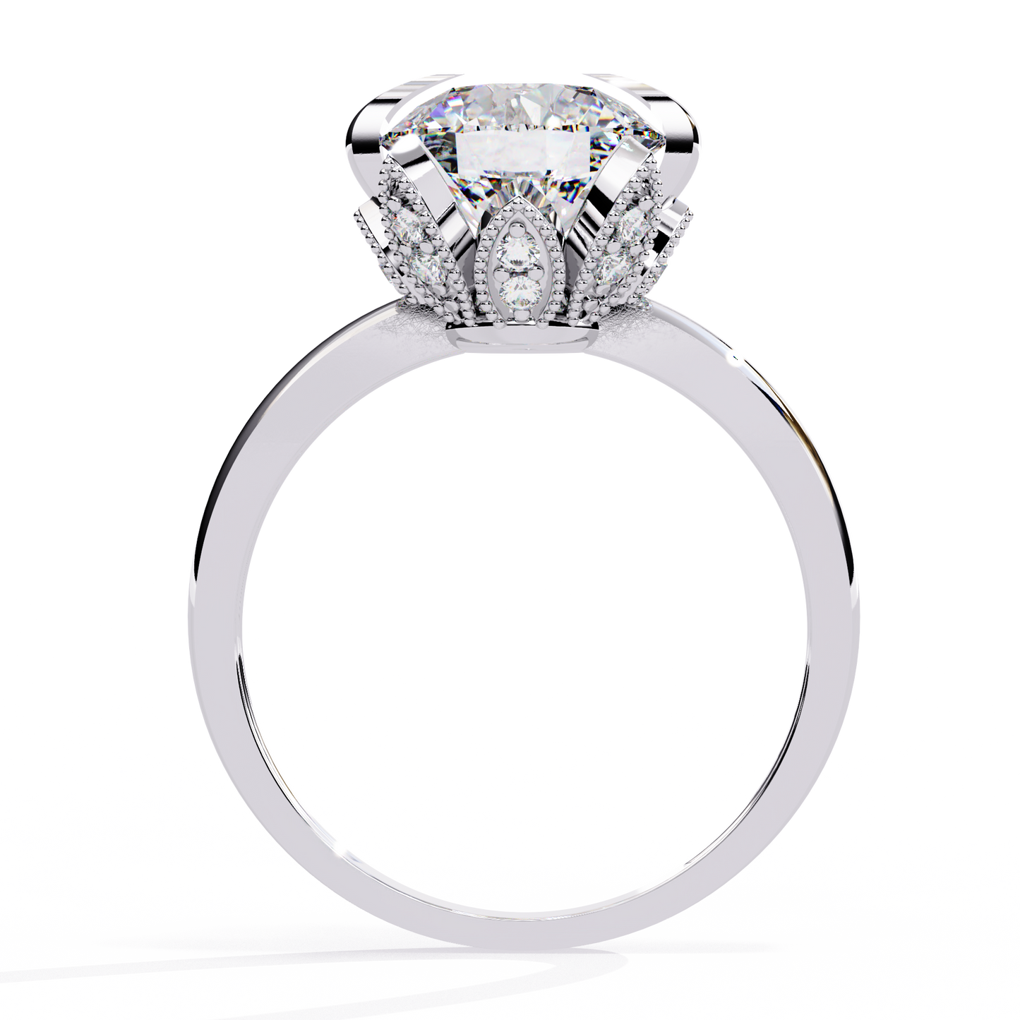 rpund shape lab grown diamond ring