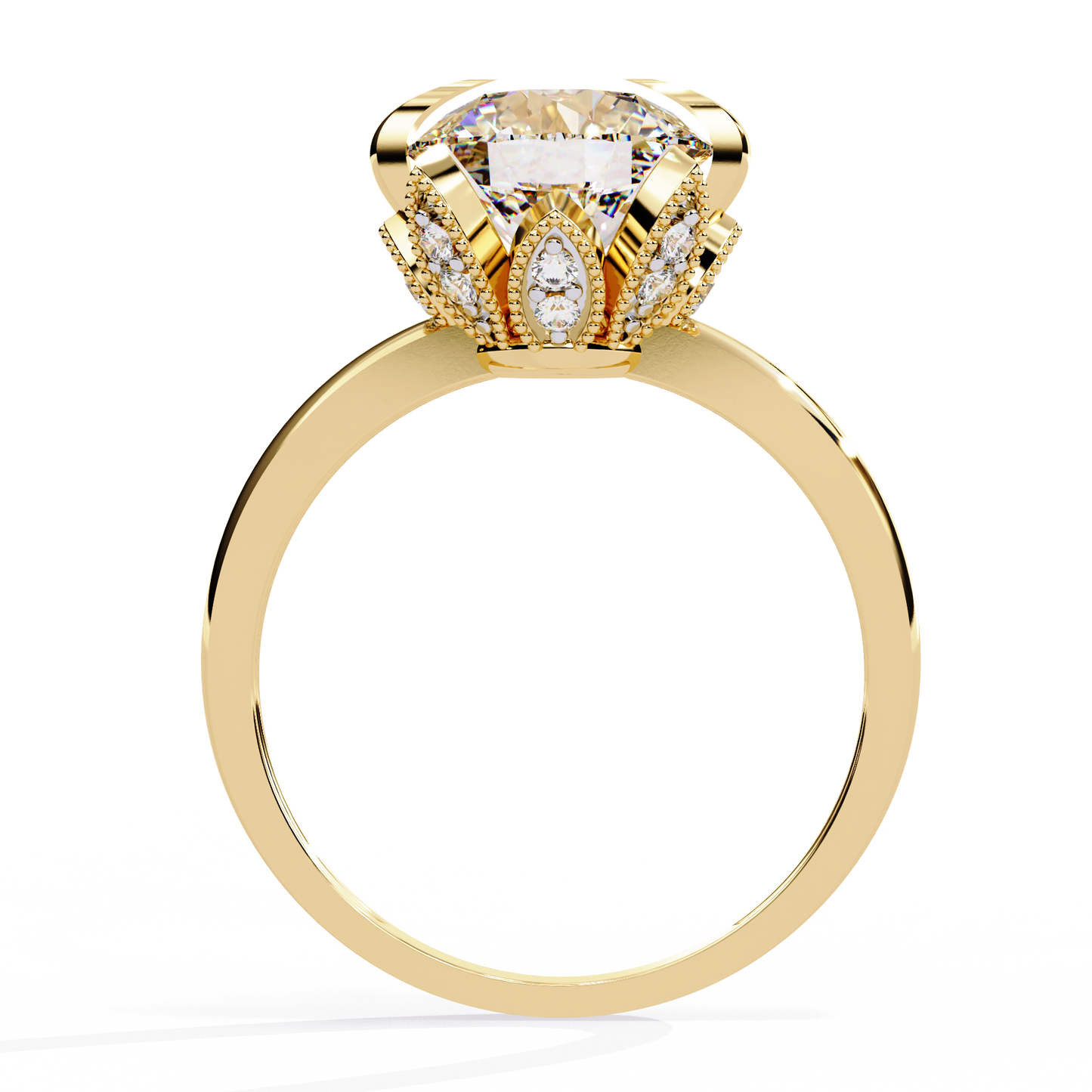 rpund shape lab grown diamond ring