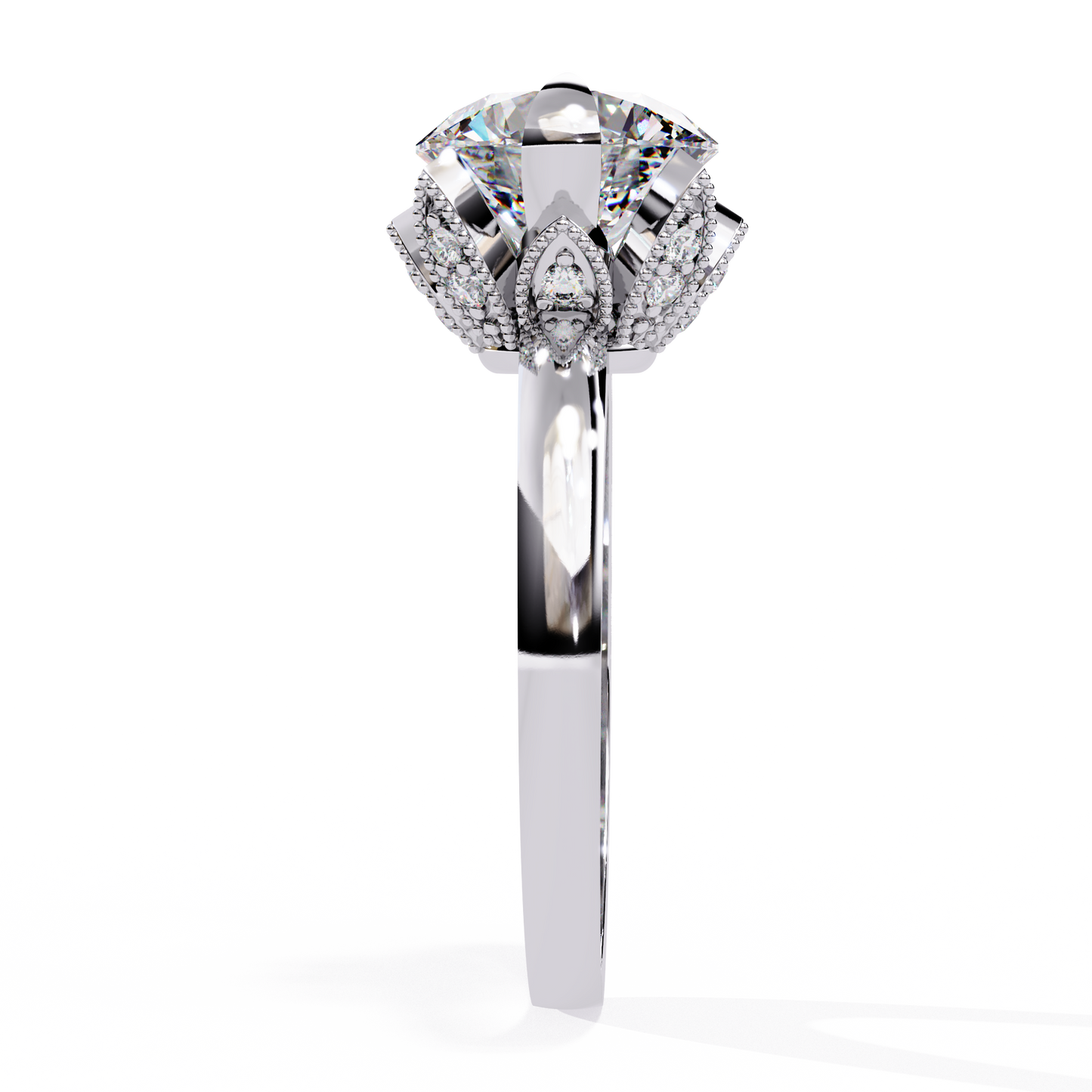 rpund shape lab grown diamond ring