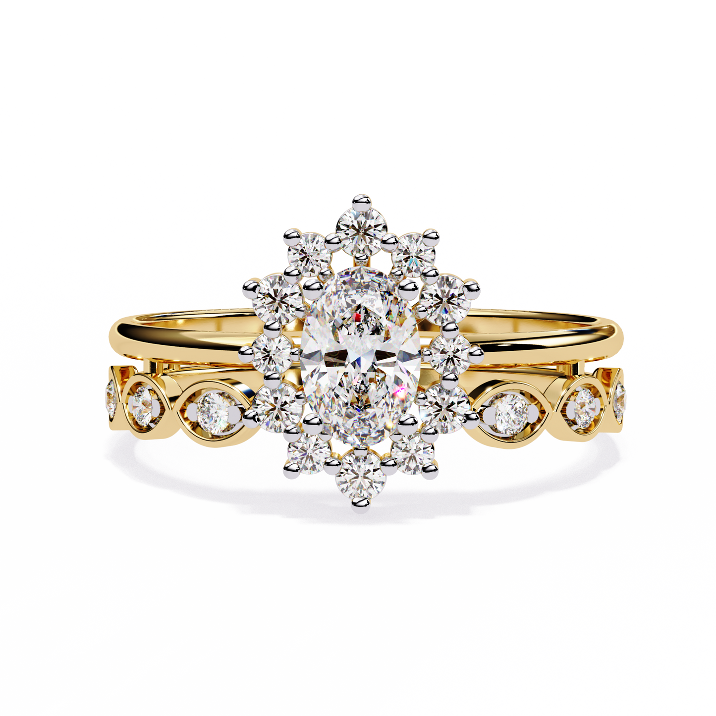 sunburst halo lab grown diamond ring
