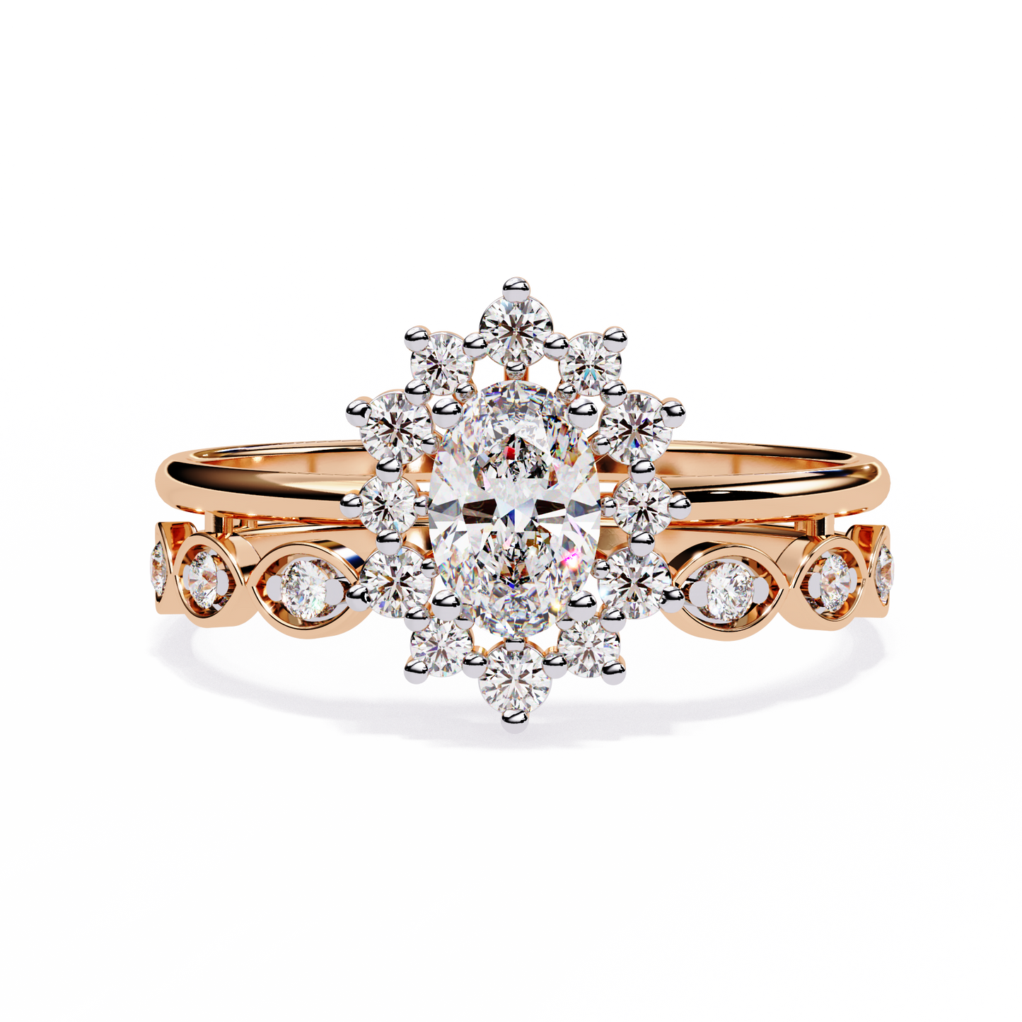 sunburst halo lab grown diamond ring
