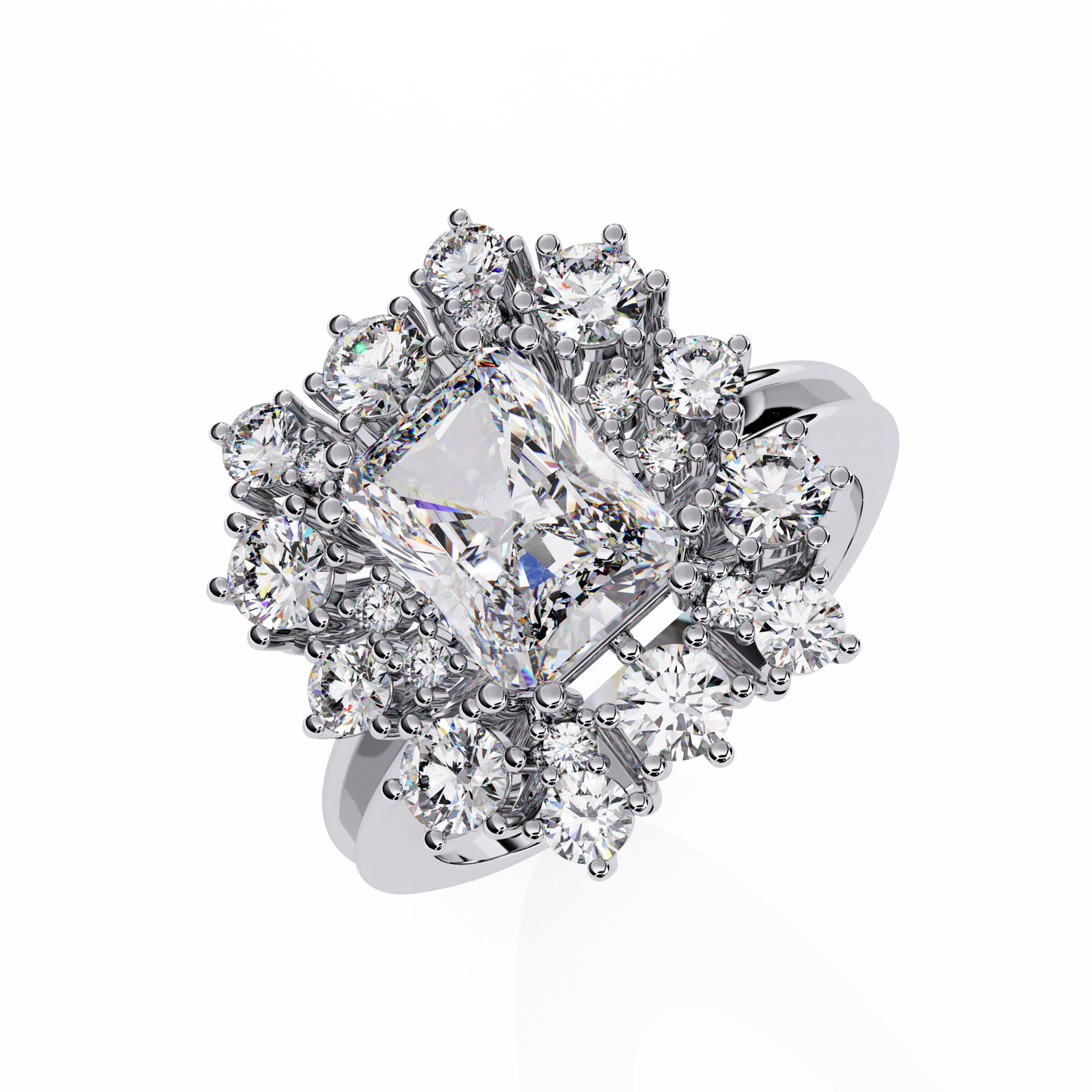 ophira radiance cluster lab grown diamond ring
